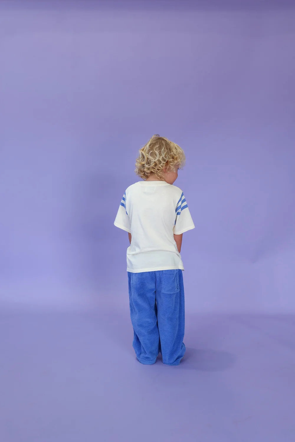 Knitted Stripe Sleeve Tee - Milk