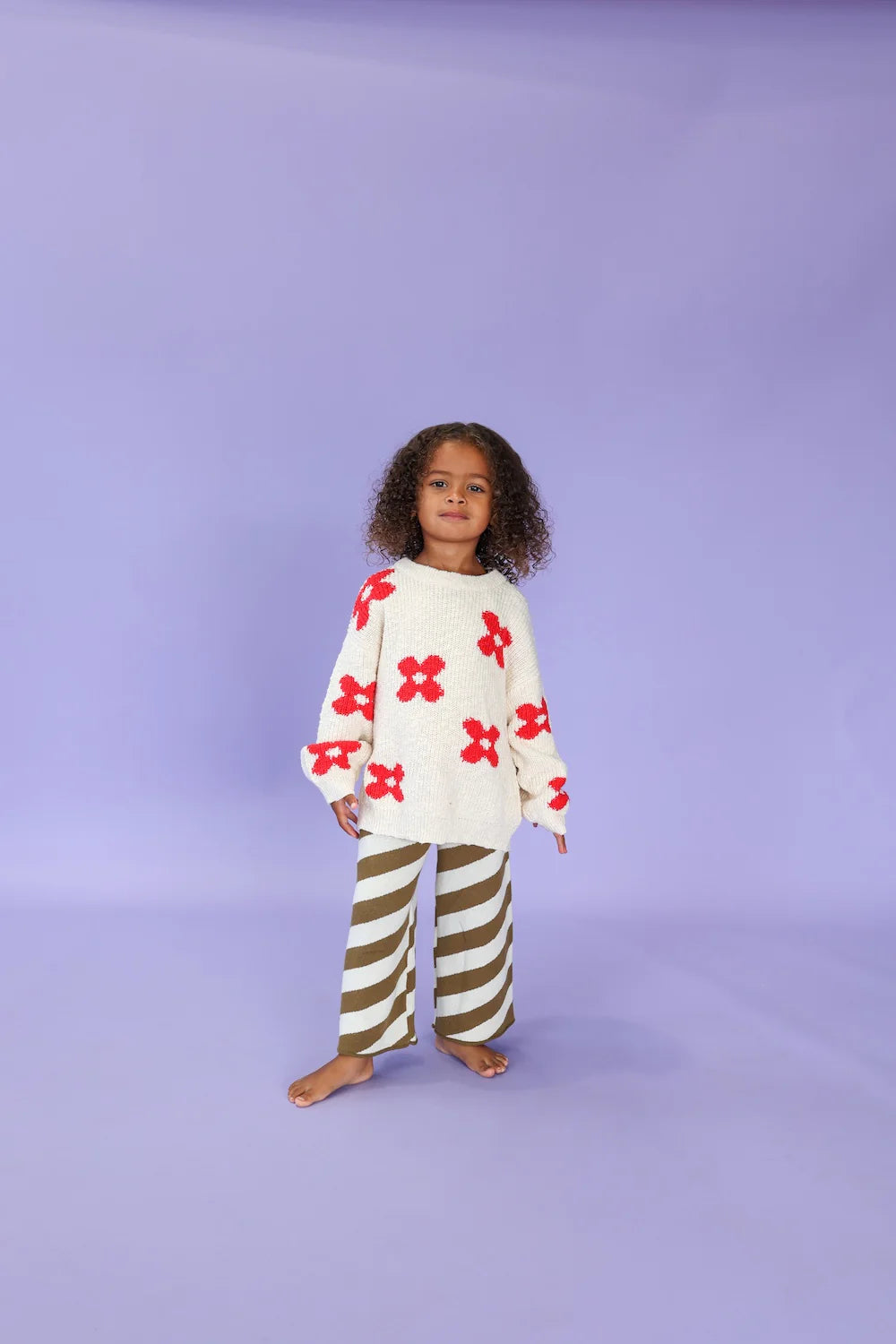 Knitted Posy Pull Over - Milk