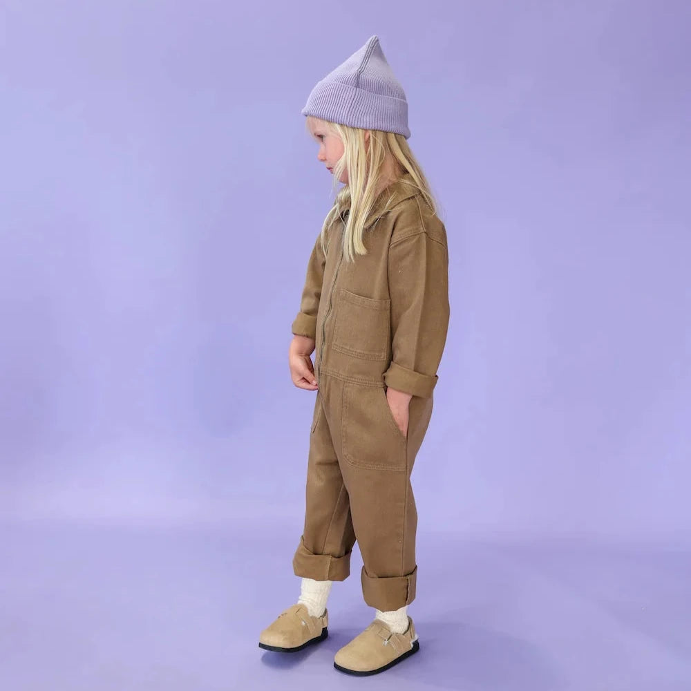 Organic Ribbed Super Pixie Beanie - Mauve