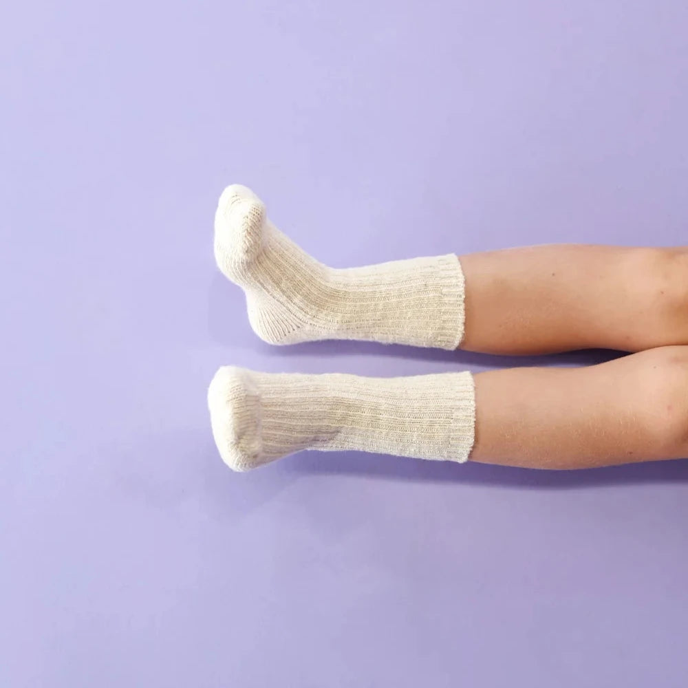 Chunky Rib Sock - Milk