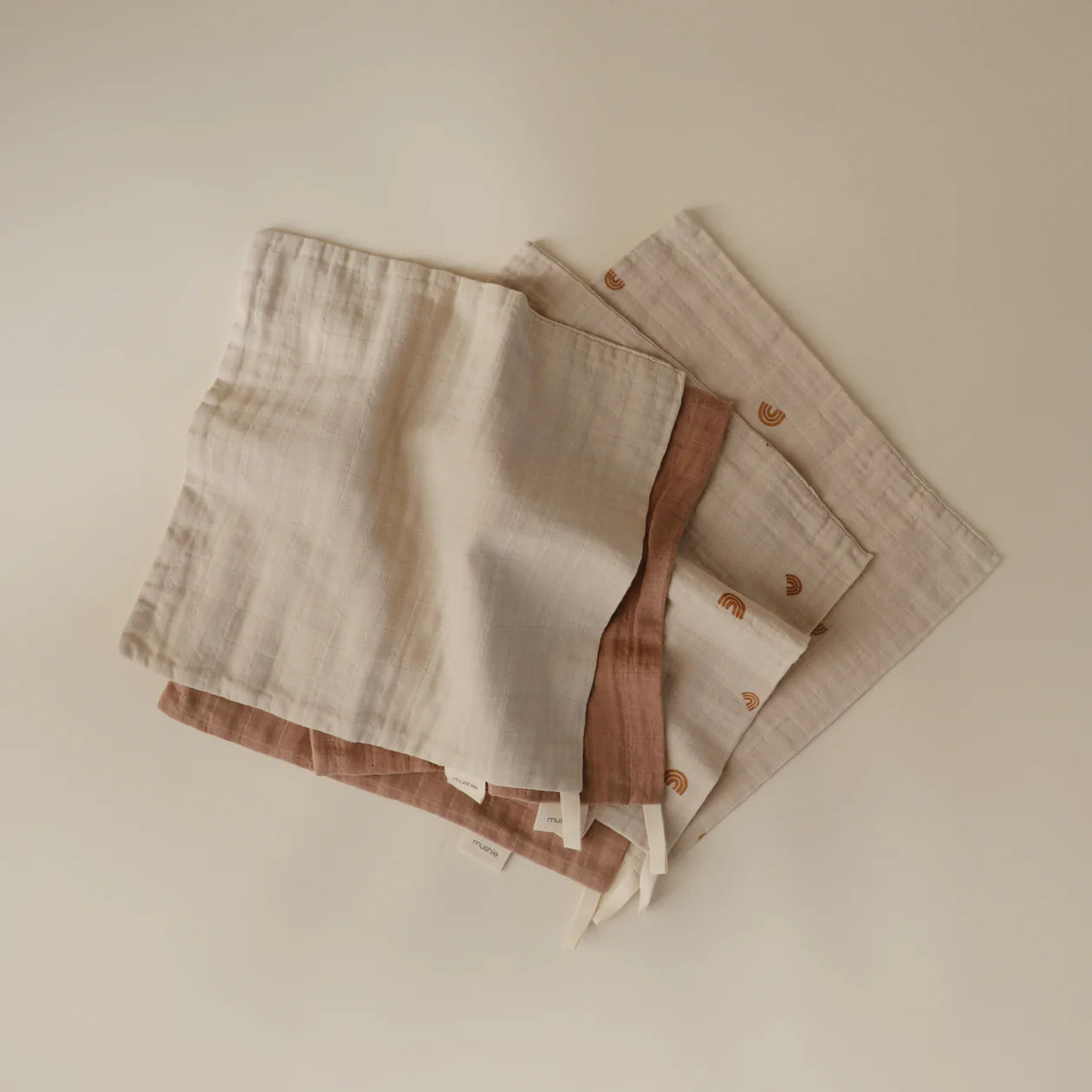 Muslin Cotton Washcloth 5-Pack - Rainbow Combo