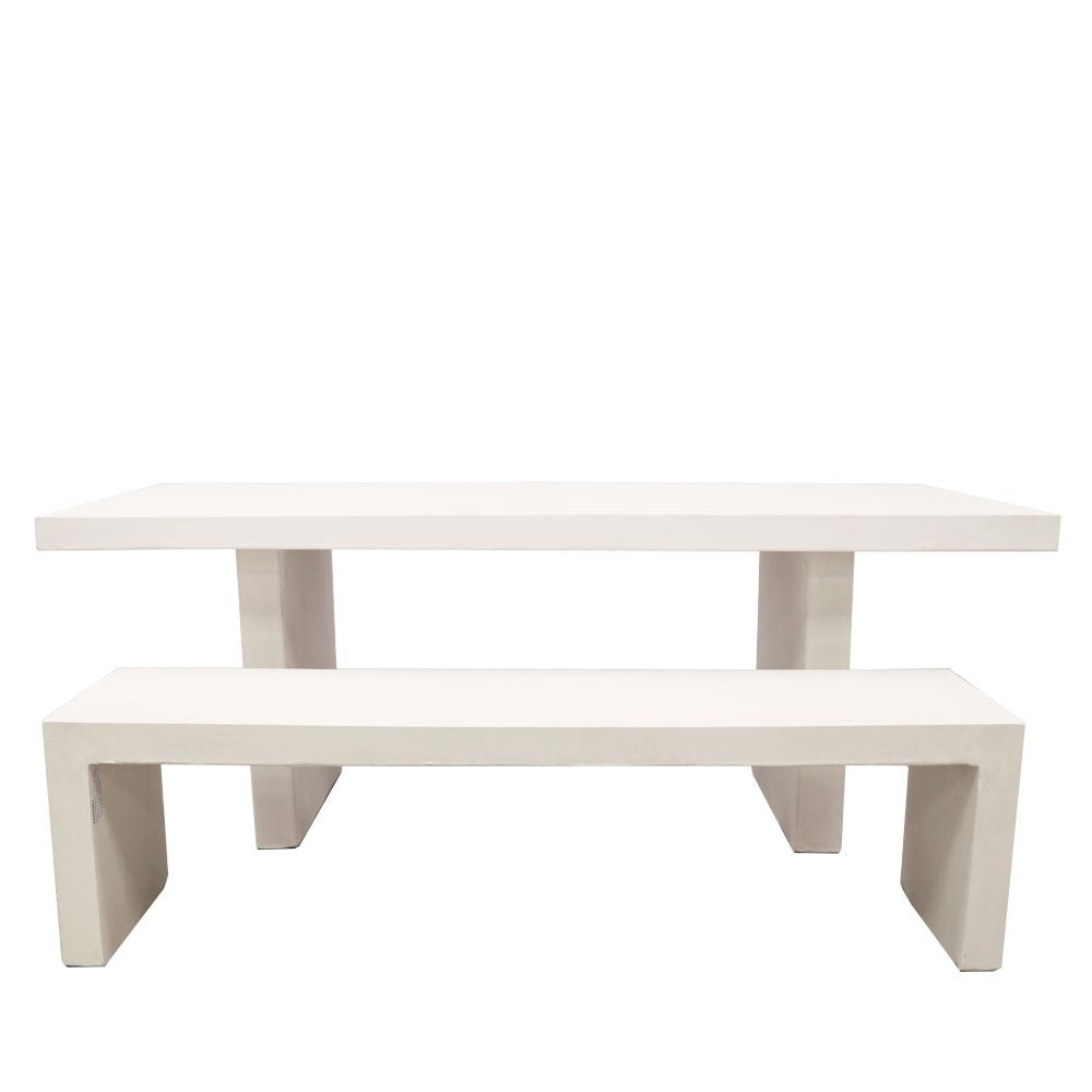 Palma Outdoor Concrete Table White - 200CM