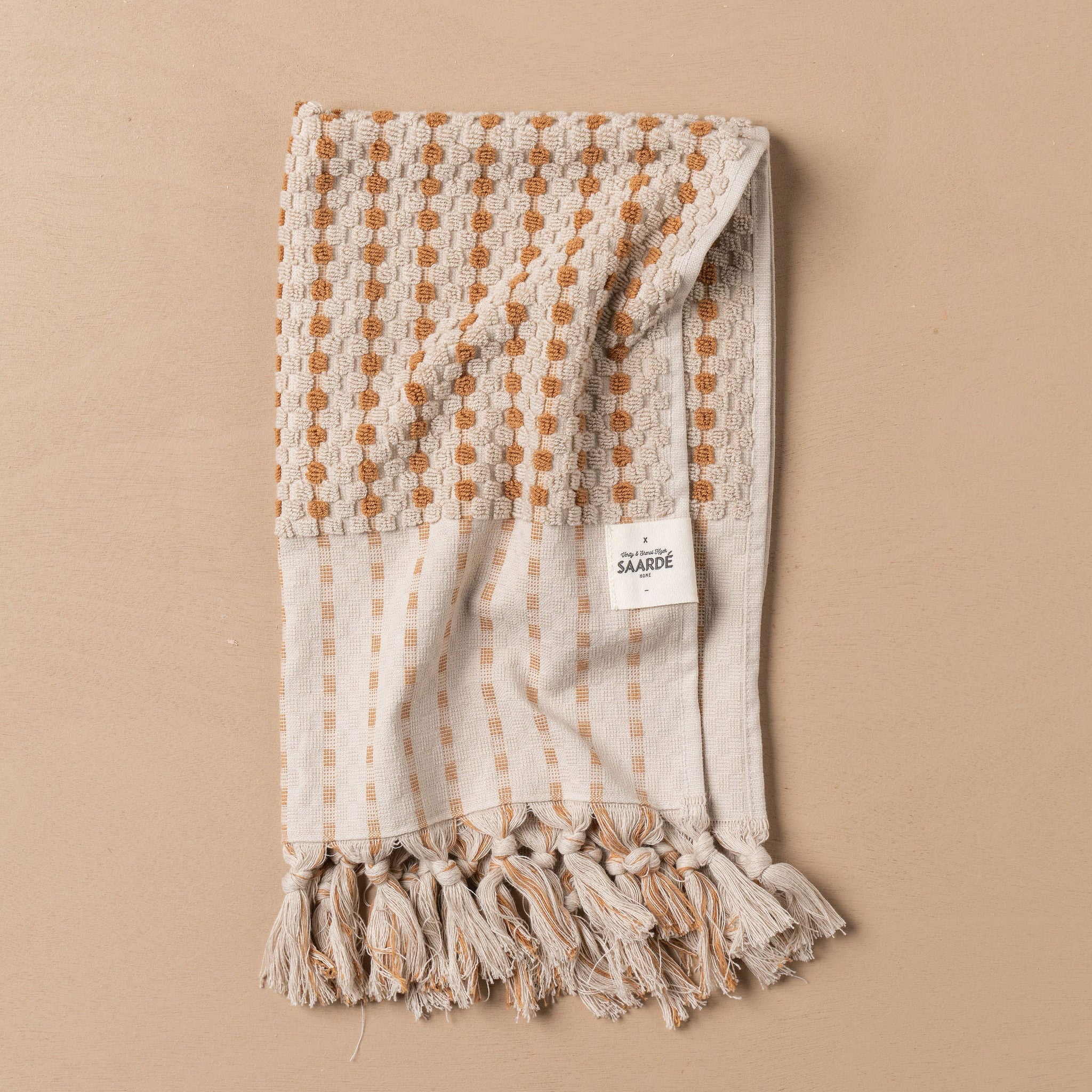 Chickpea Hand Towel - Stone/Terracotta