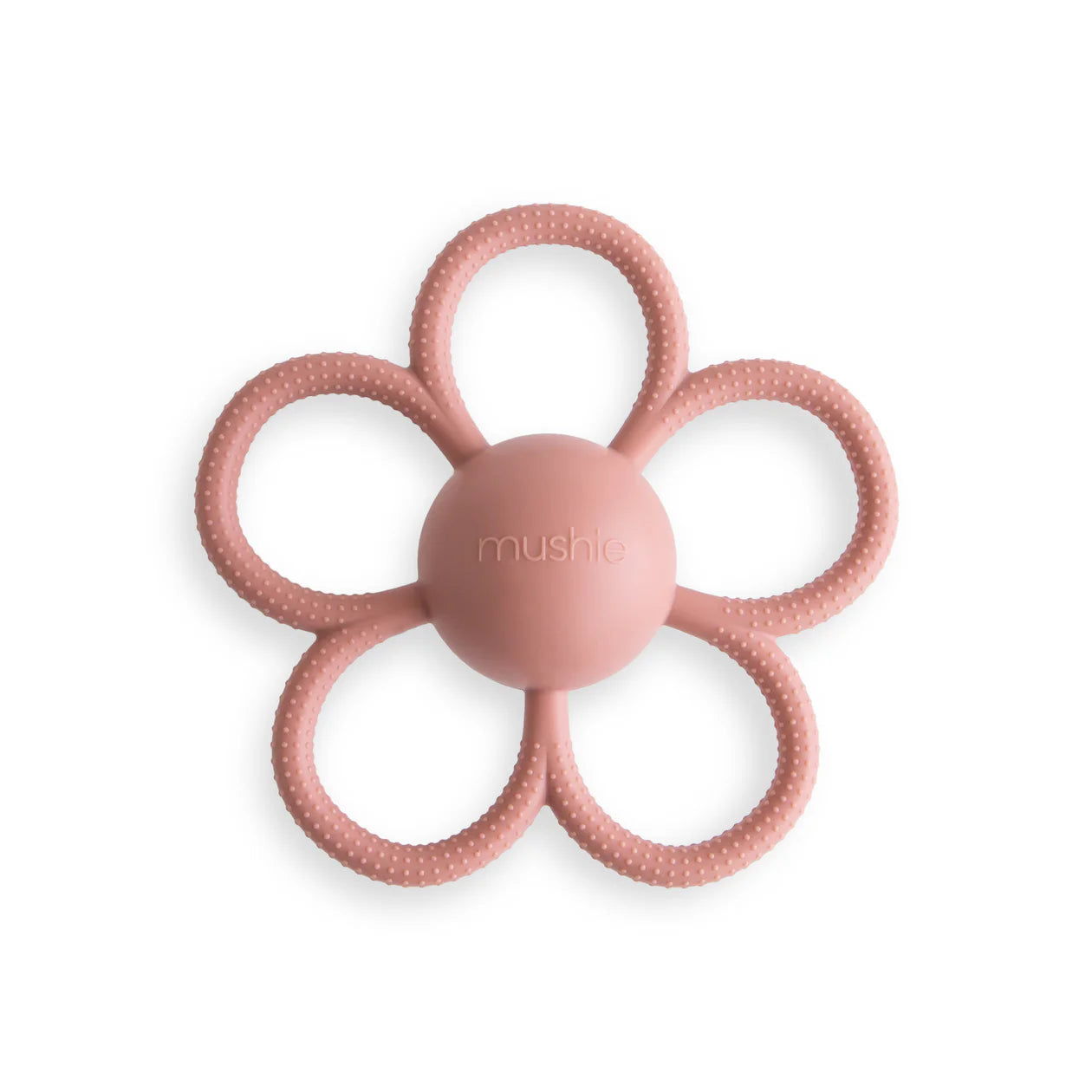 Daisy Rattle Teether - Dusty Rose