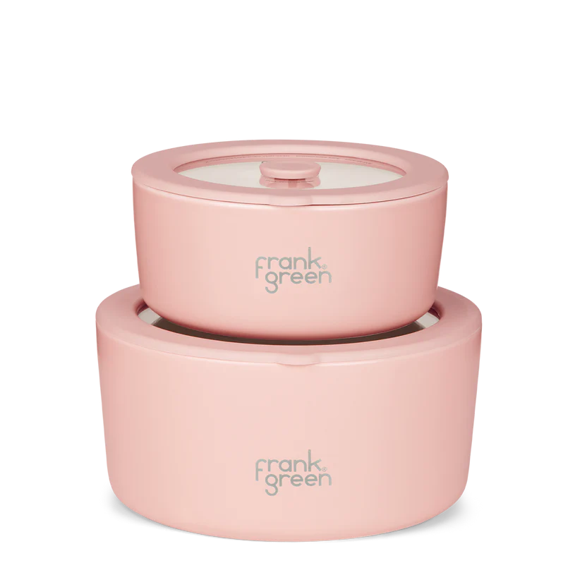 Porcelain Bowls with Glass Lids (2 Pack) - Blushed