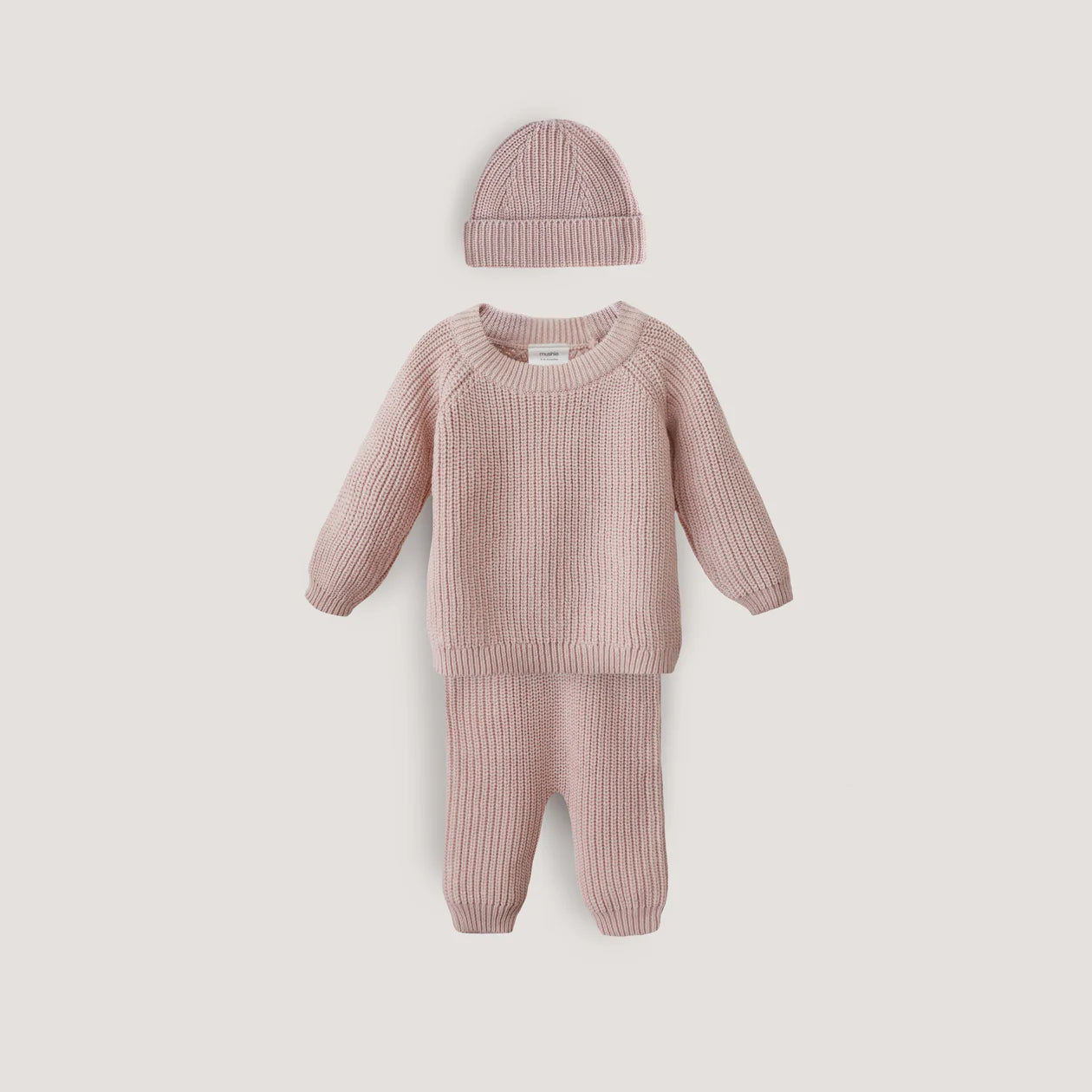 Chunky Knit Beanie - Blush
