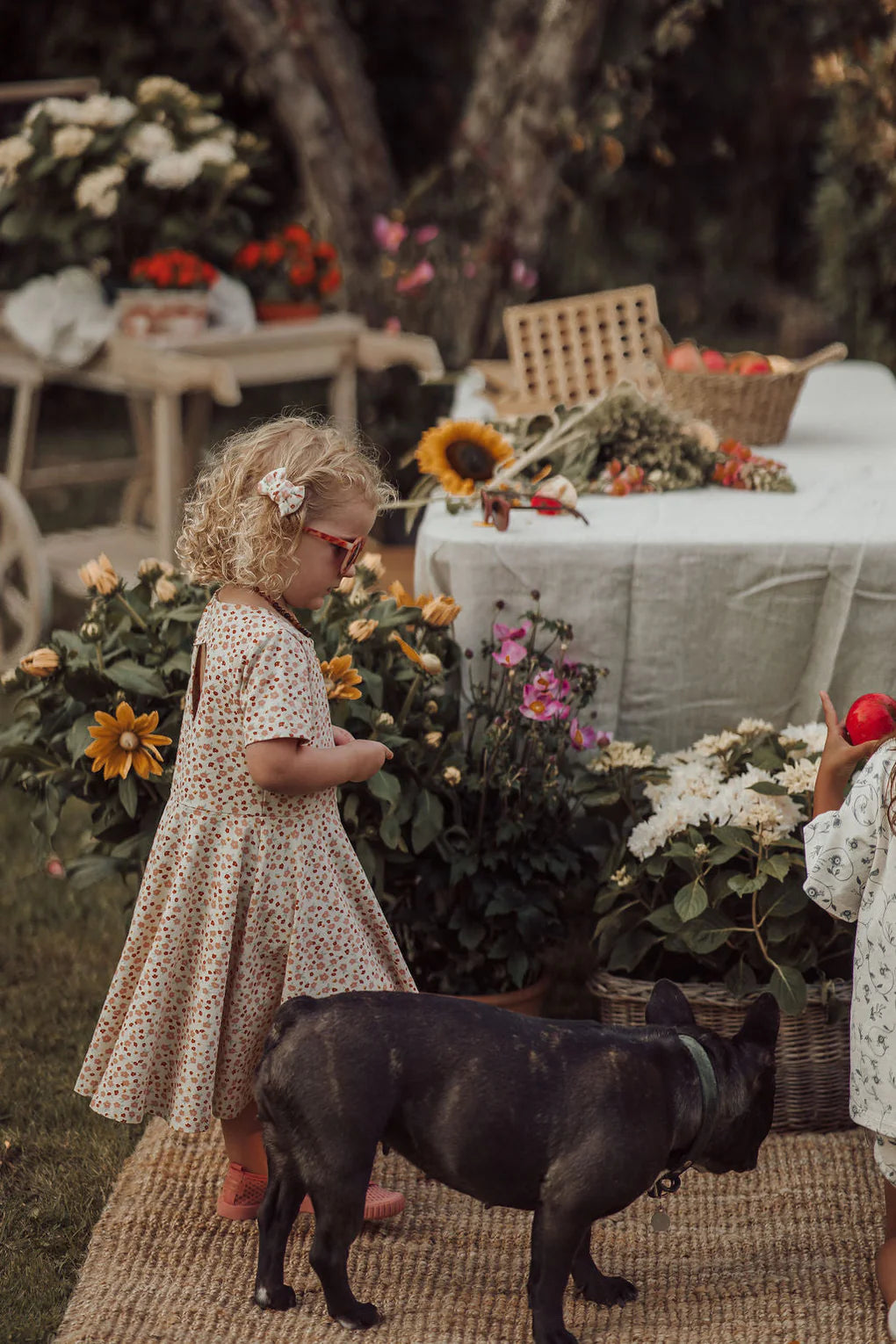 Pigtail Bow Hair Clips - Sunset Meadow - Set of 2