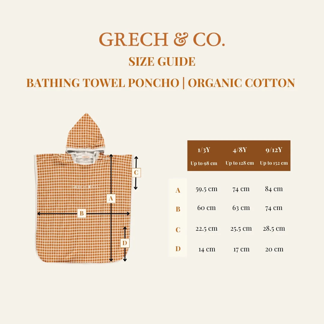 Bathing Towel Poncho - Sienna Gingham