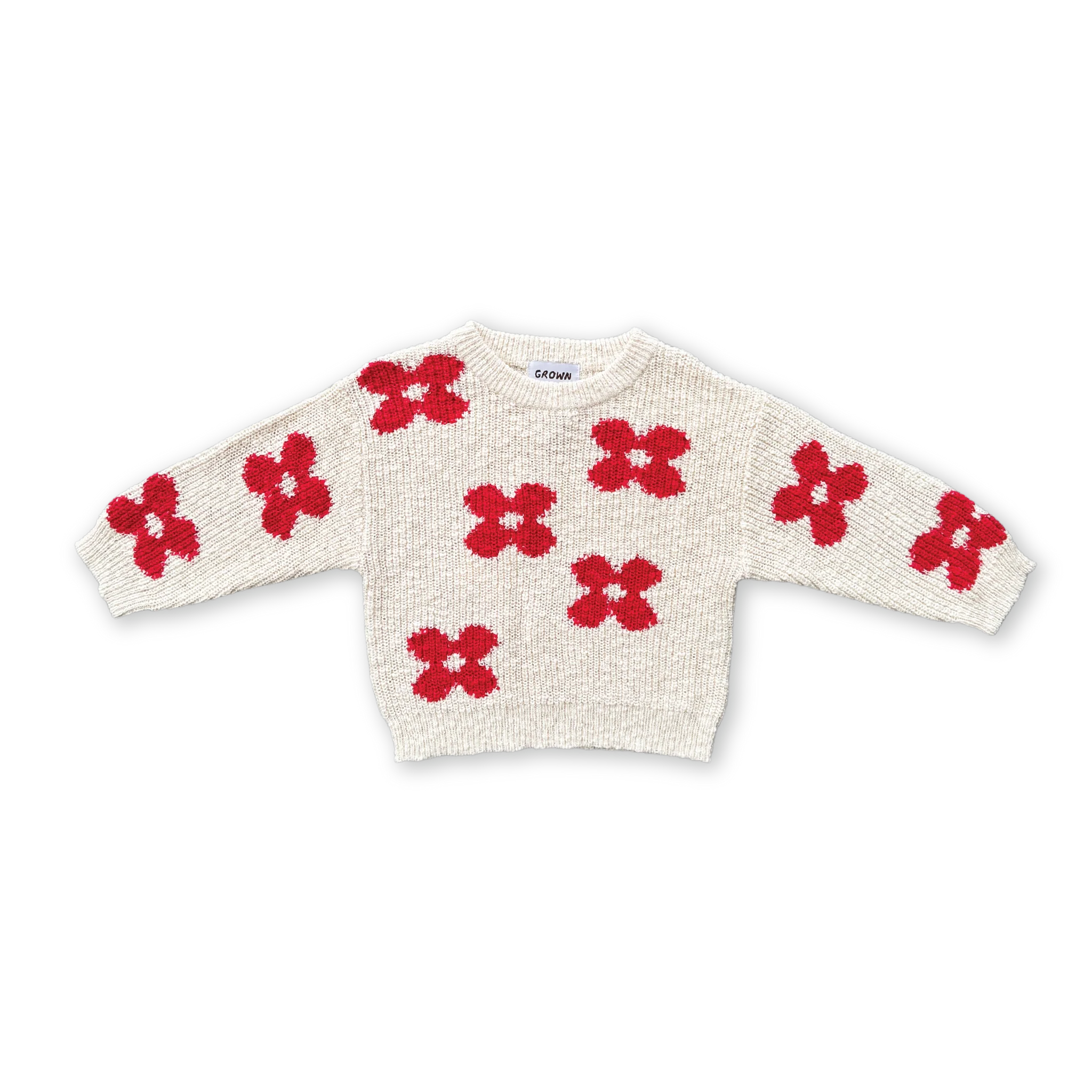 Knitted Posy Pull Over - Milk