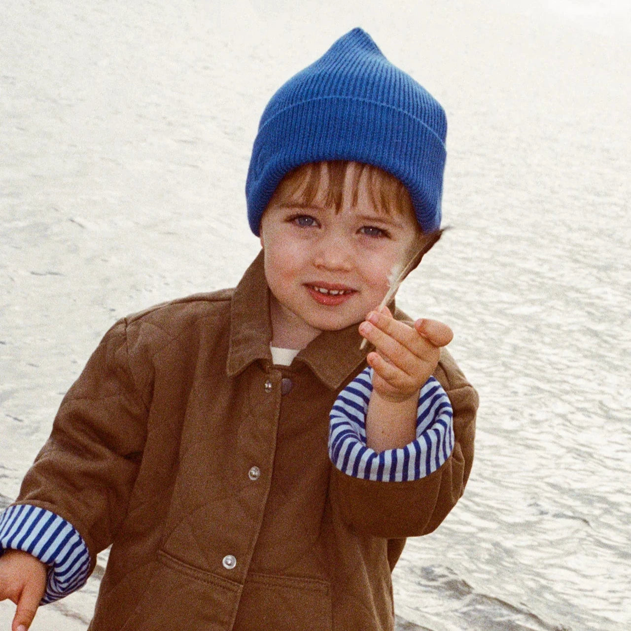 Organic Ribbed Super Pixie Beanie - Sea