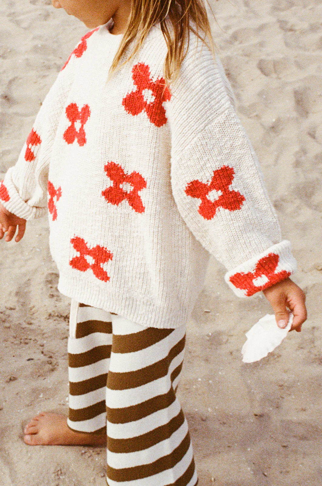 Knitted Posy Pull Over - Milk
