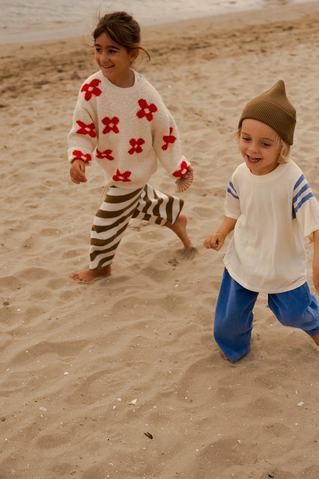 Knitted Stripe Sleeve Tee - Milk