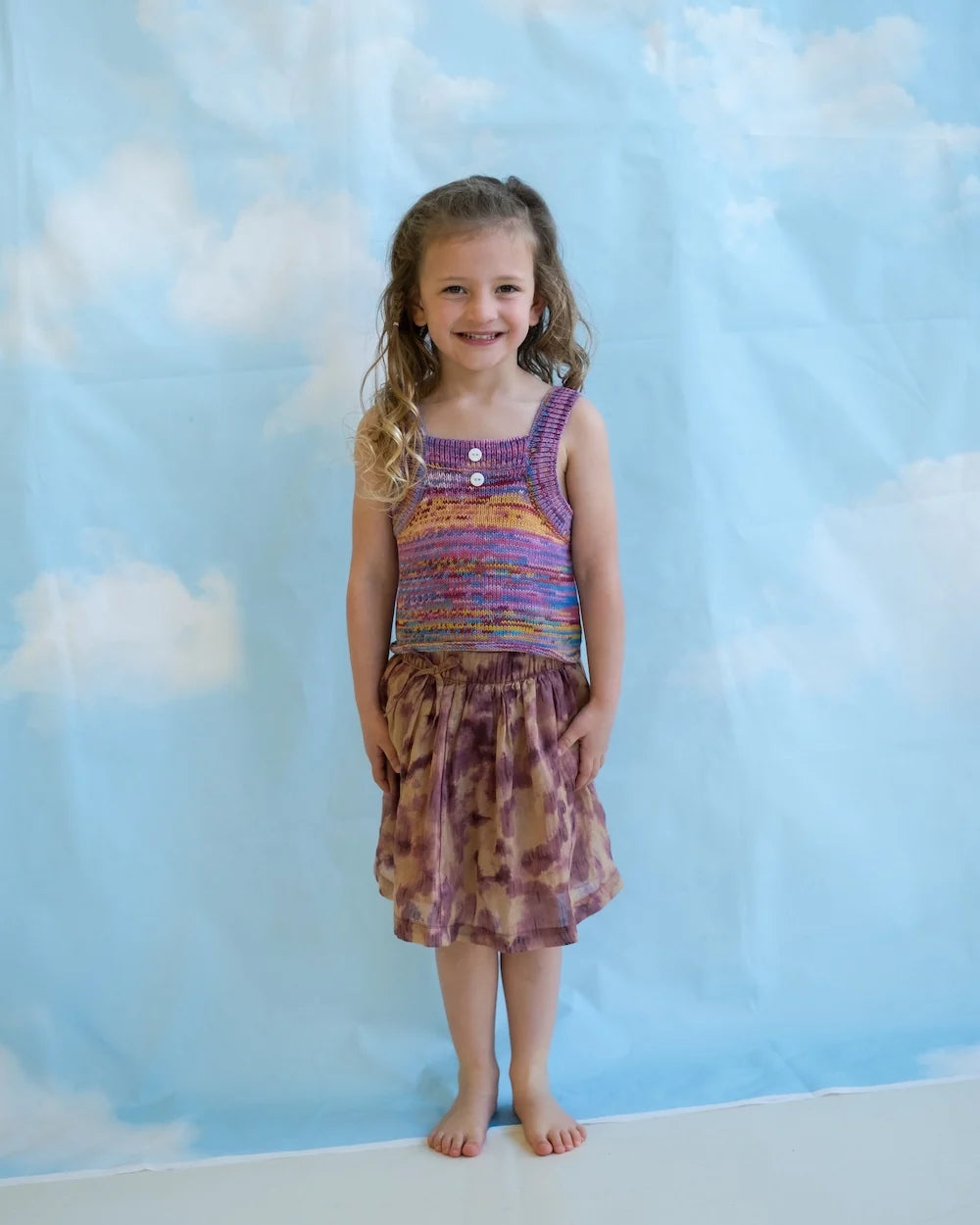 Tie Dye Printed Skirt - Plum
