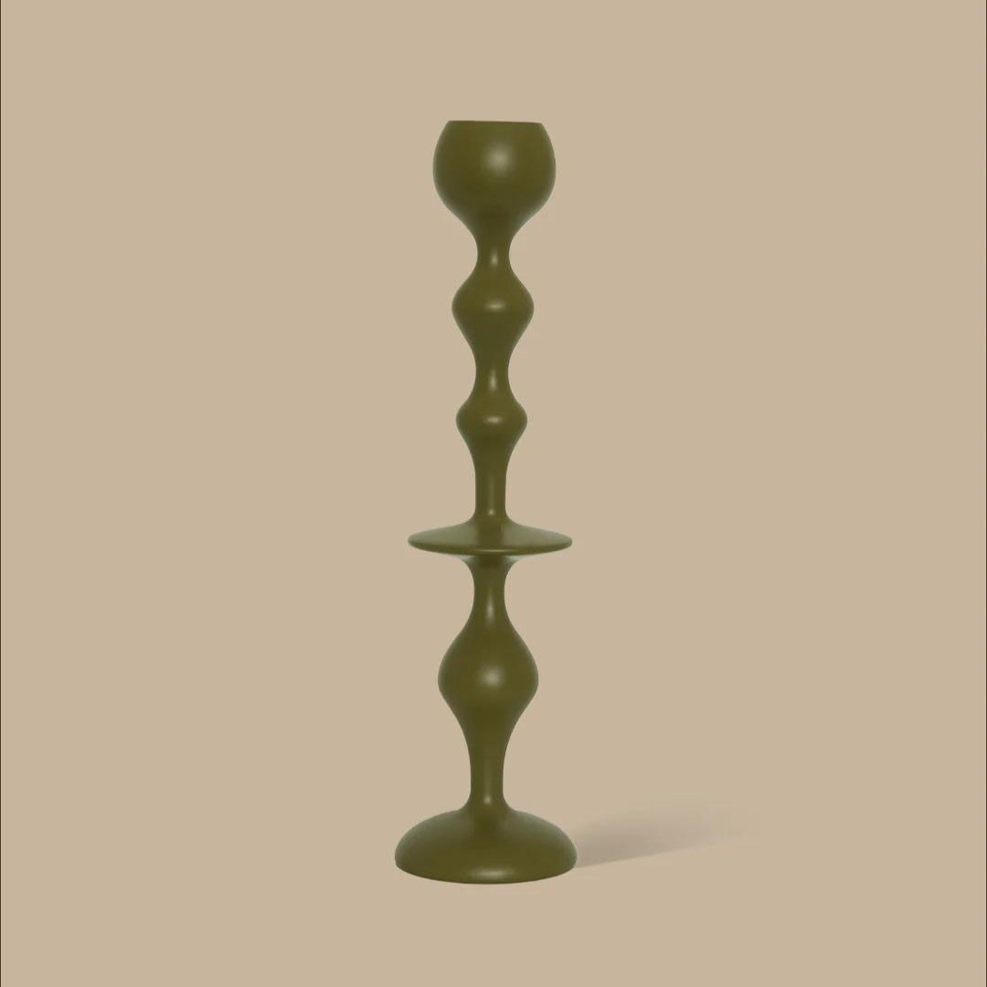 Infinity Candle Holder - Olive Large