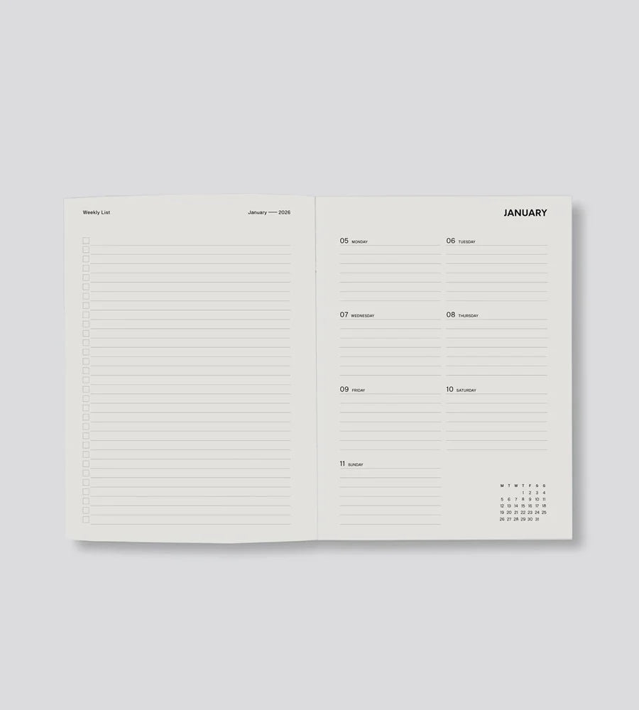 WEEKLY DIARY 2026 | PRUSSIAN BLUE FLORA