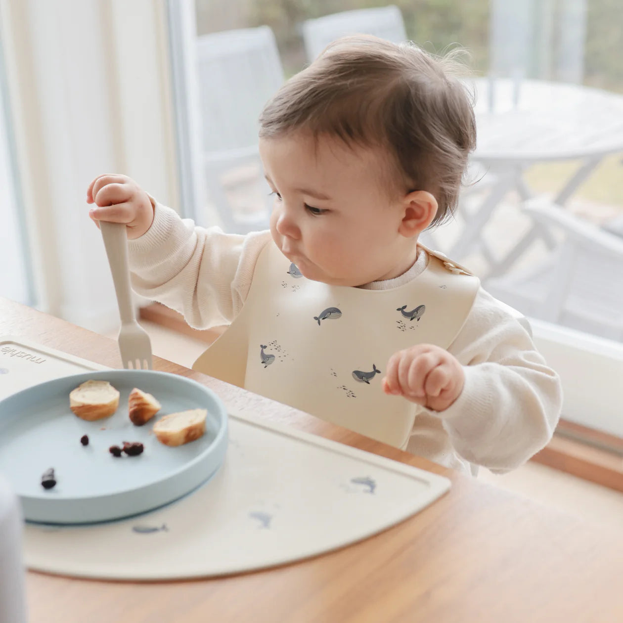 Silicone Baby Bib - Whales