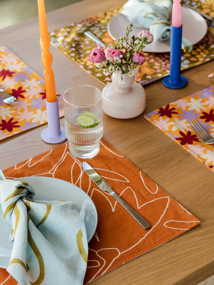 Twisted Dinner Candle Set of 2 - Pink & Orange