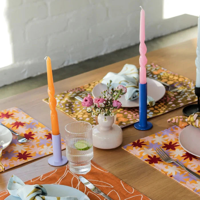 Twisted Dinner Candle Set of 2 - Pink & Orange