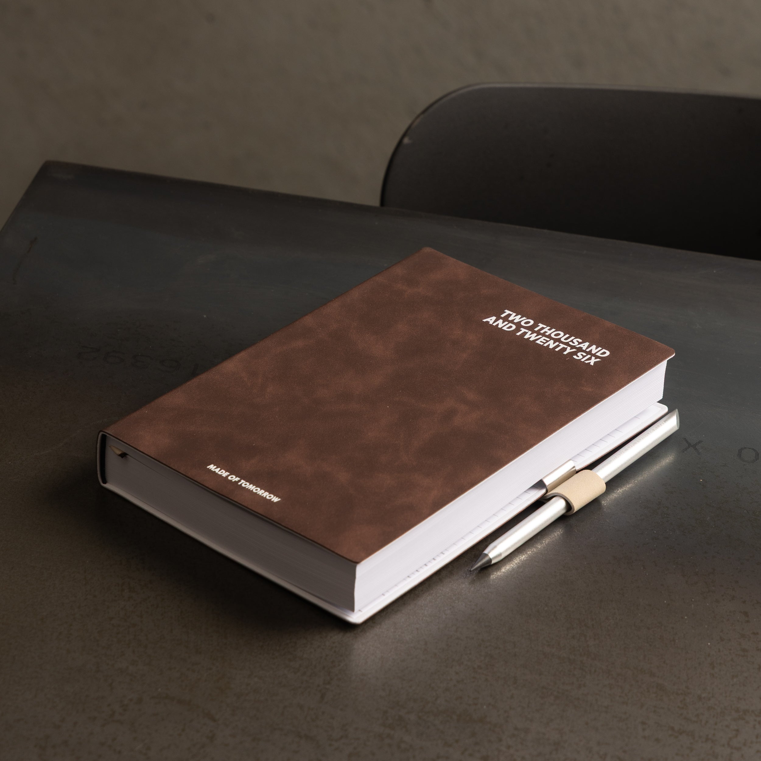 2026 A5 Daily Diary - Faux Leather Bark