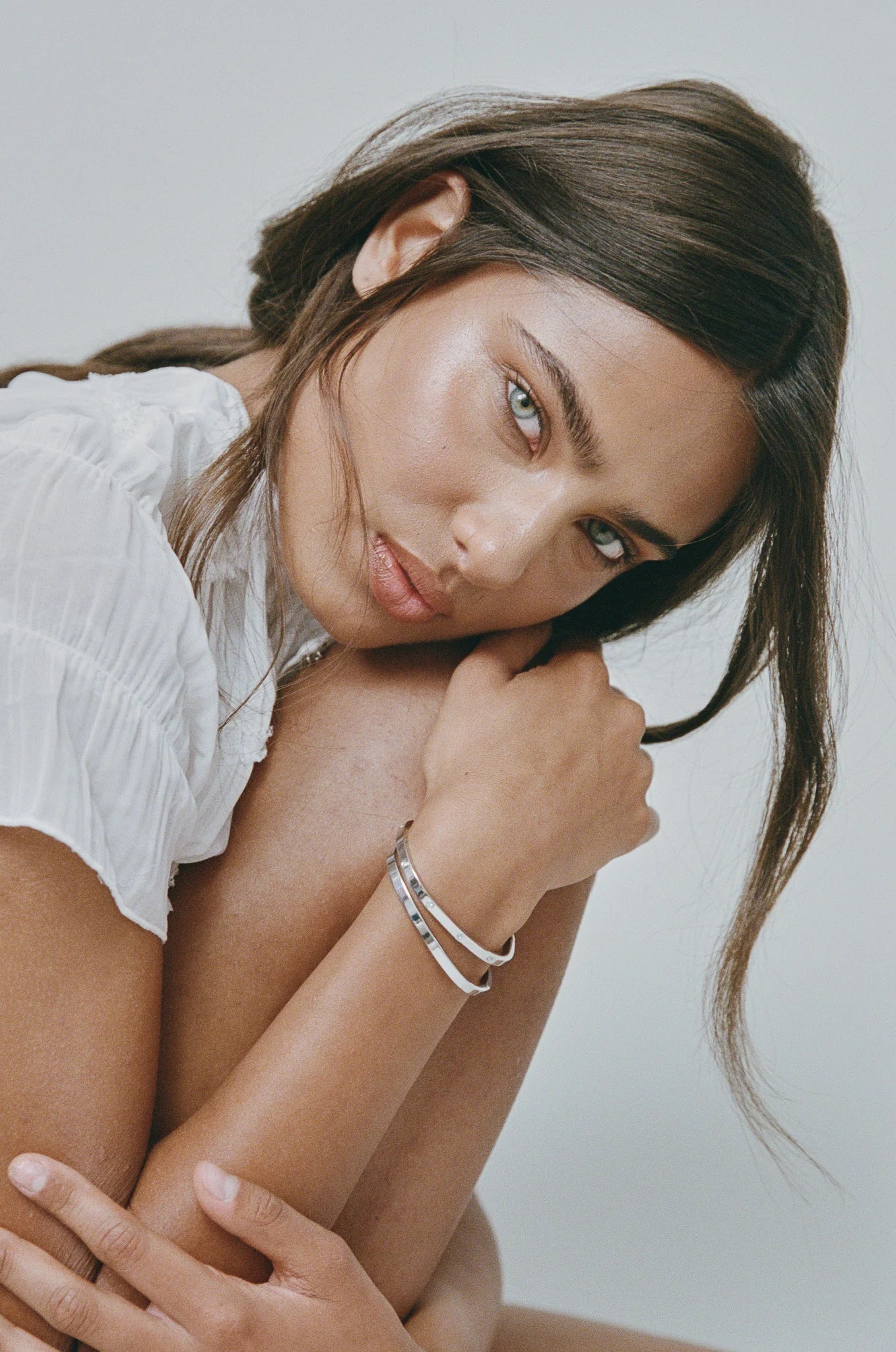 Dylan Bangle Silver - Celestial Clear