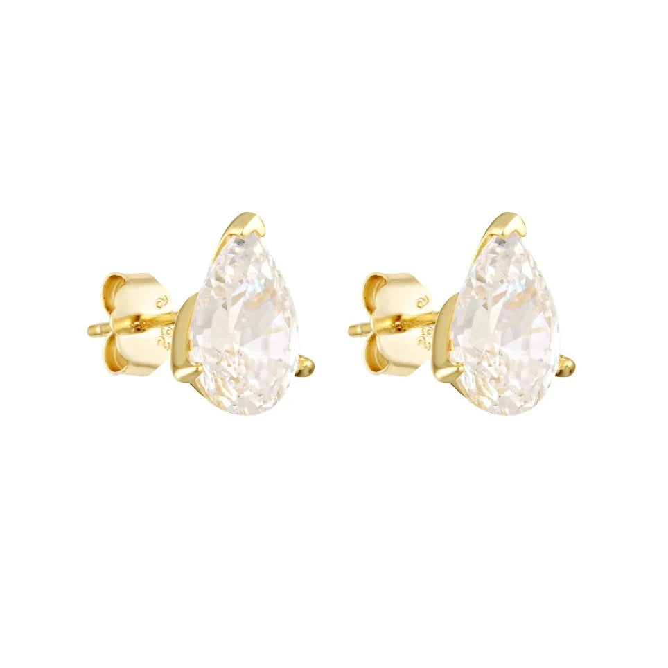 Pear Studs 2CT - Gold