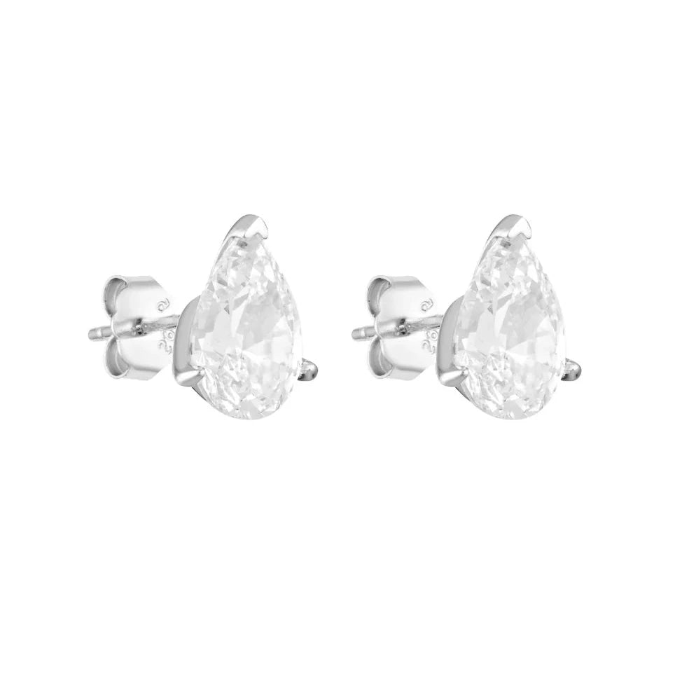 Pear Studs 2CT - Silver