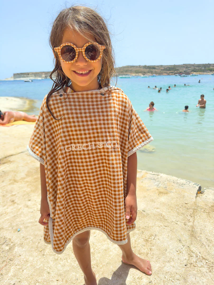 Bathing Towel Poncho - Sienna Gingham