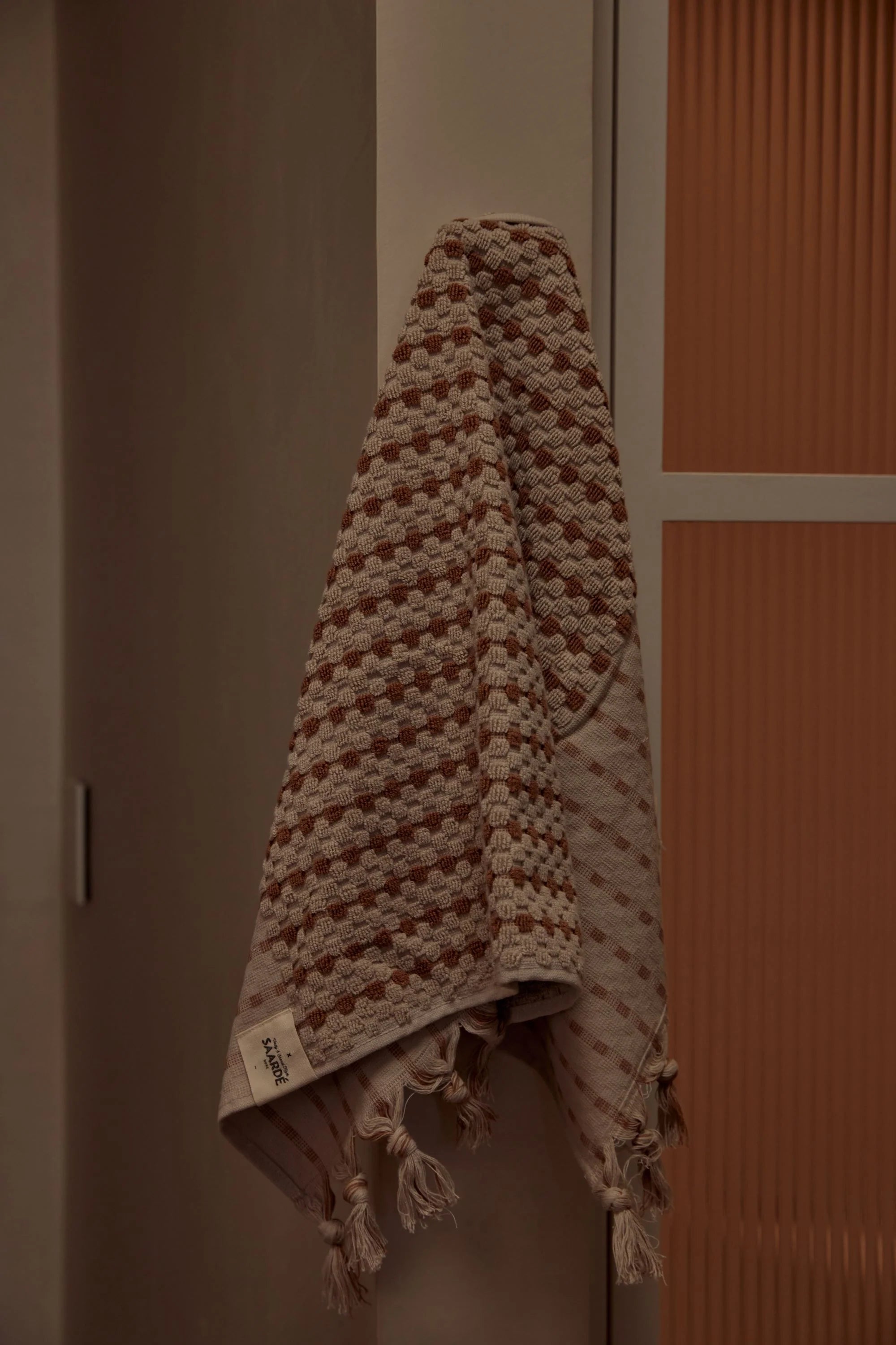 Chickpea Hand Towel - Stone/Terracotta
