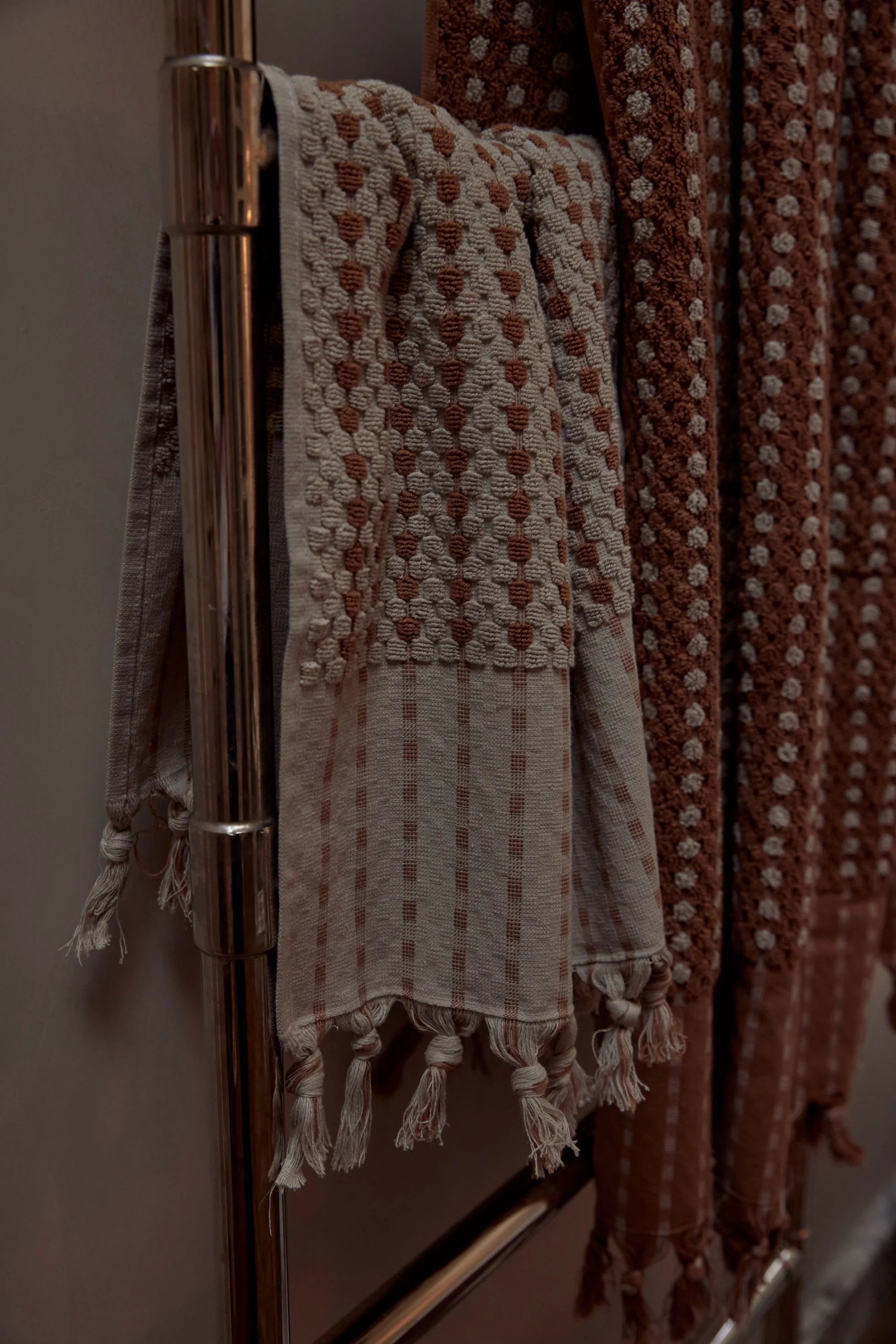 Chickpea Hand Towel - Stone/Terracotta