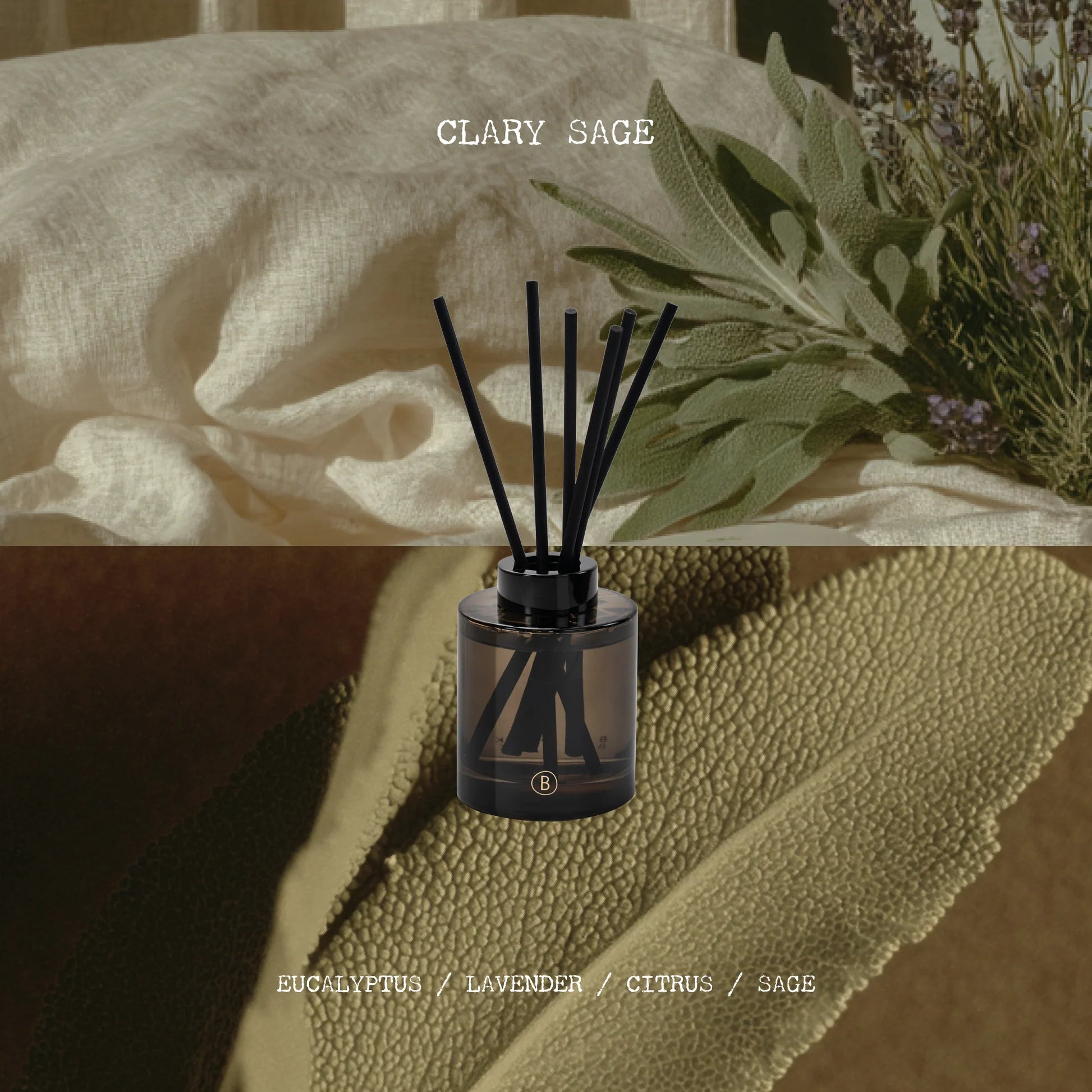 Clary Sage Reed Diffuser - Travertine