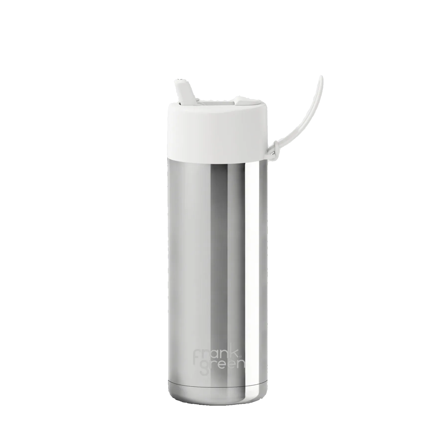 Ceramic Reusable 20oz/595ml Bottle with Flip Straw Lid - Chrome Silver/Cloud