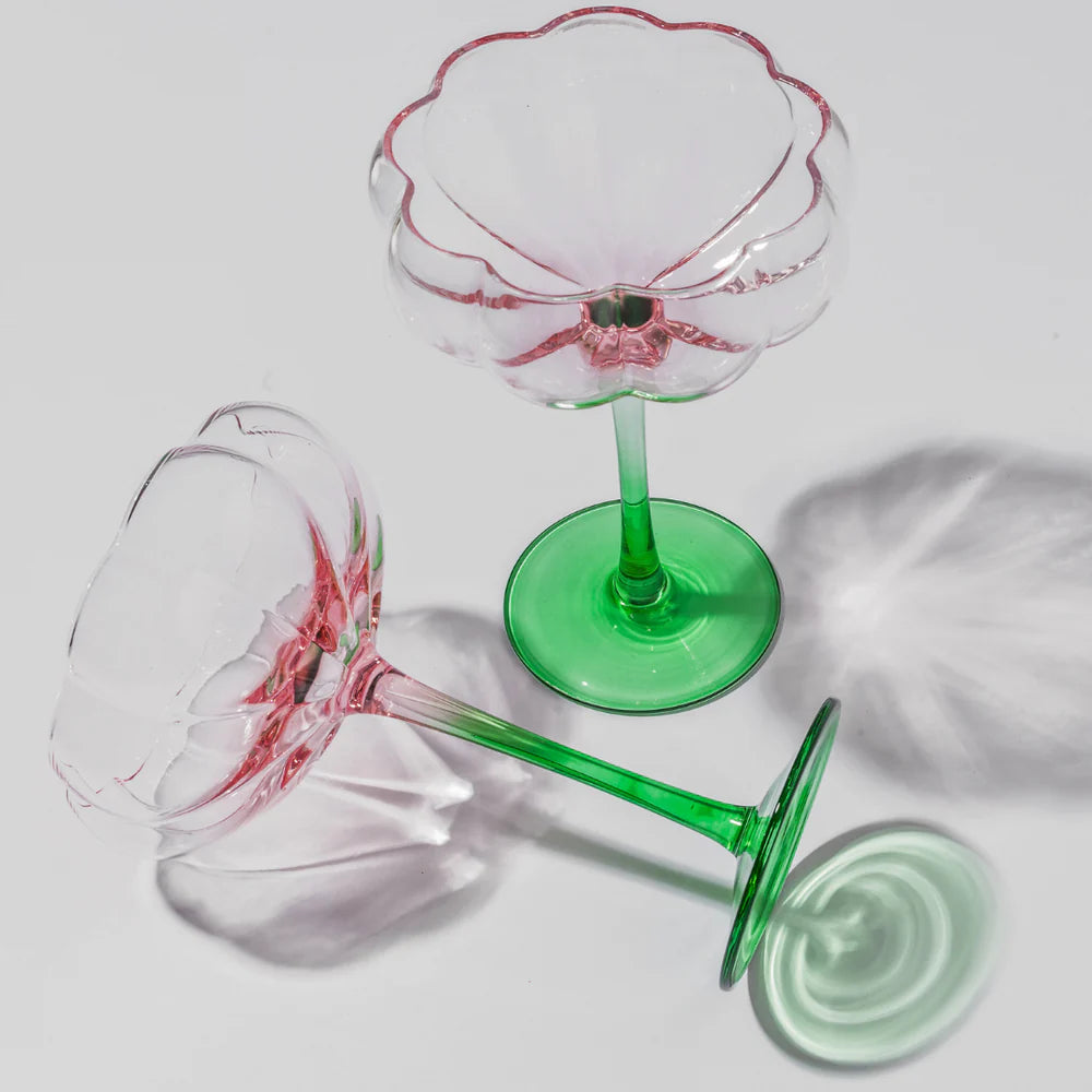 PETAL COCKTAIL GLASS - WATERMELON - SET OF 4