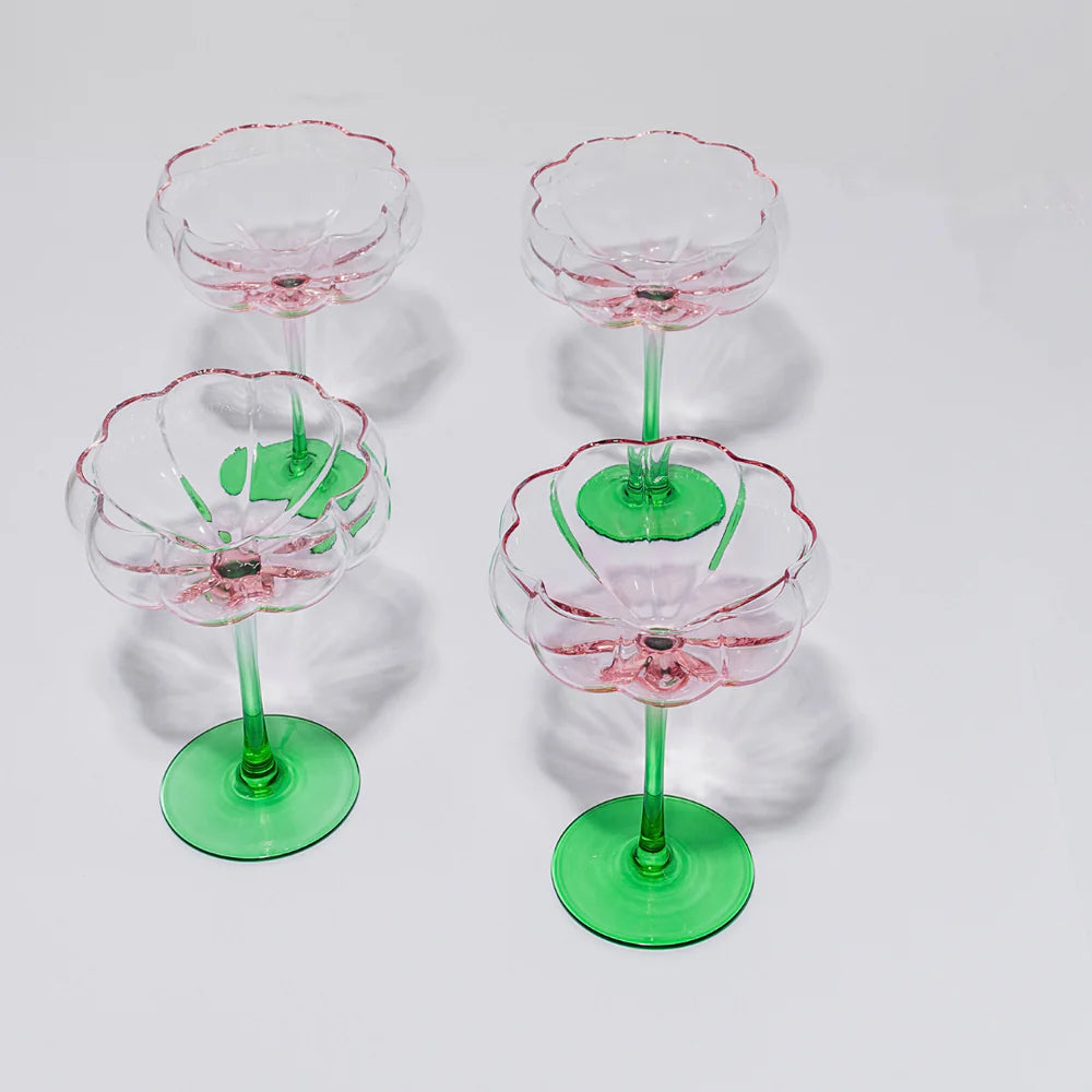 PETAL COCKTAIL GLASS - WATERMELON - SET OF 4
