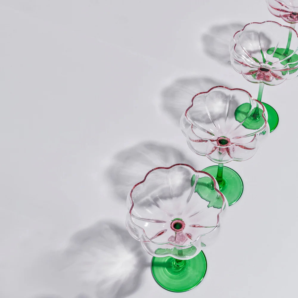 PETAL COCKTAIL GLASS - WATERMELON - SET OF 4