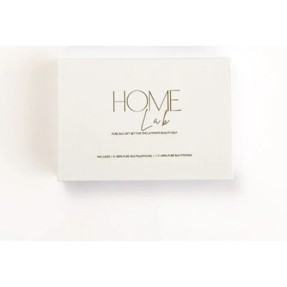 100% PURE SILK GIFT SET - MILK WITH BLACK PIPING