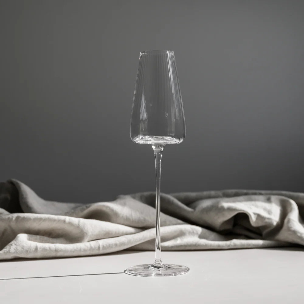 MELTED CRYSTAL CHAMPAGNE FLUTE - SET OF 4