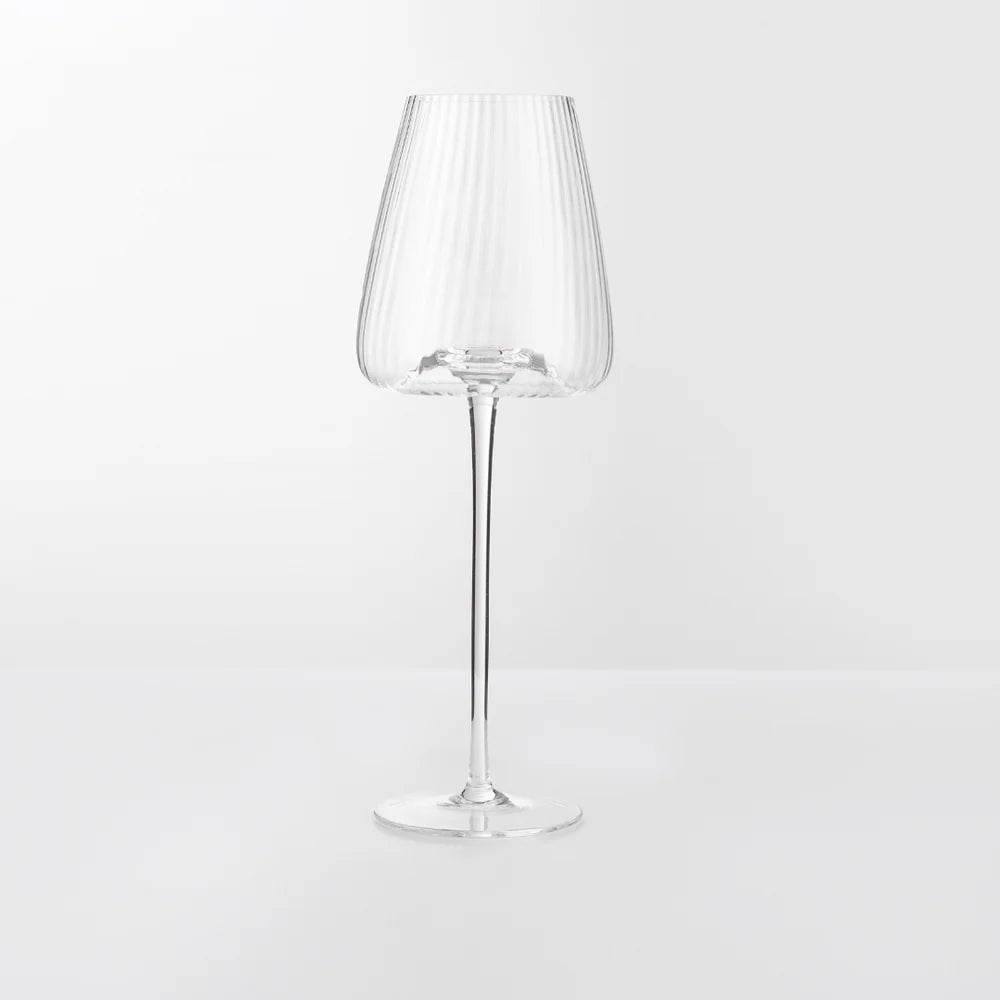 MELTED CRYSTAL WHITE WINE GLASS - SET OF 4