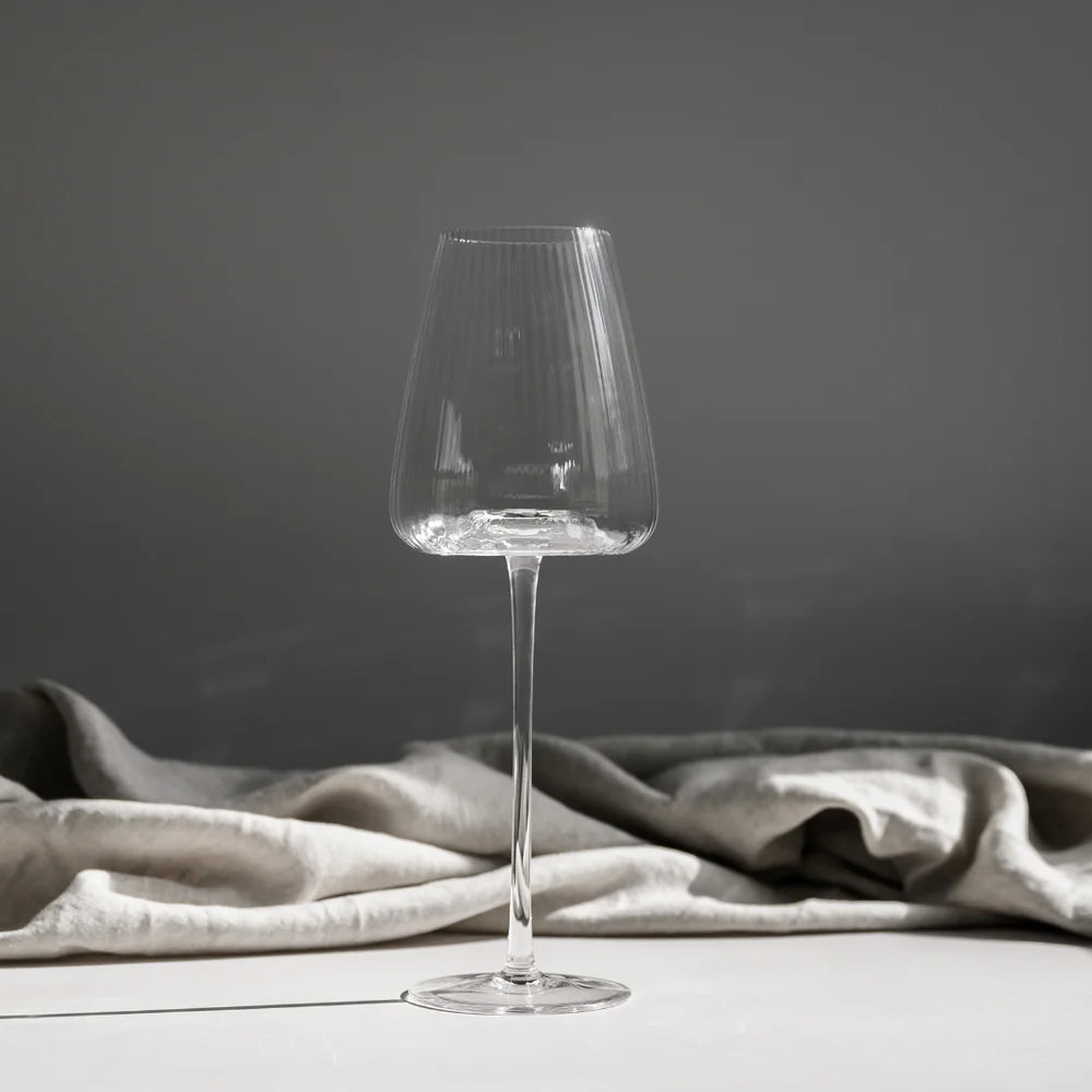 MELTED CRYSTAL WHITE WINE GLASS - SET OF 4