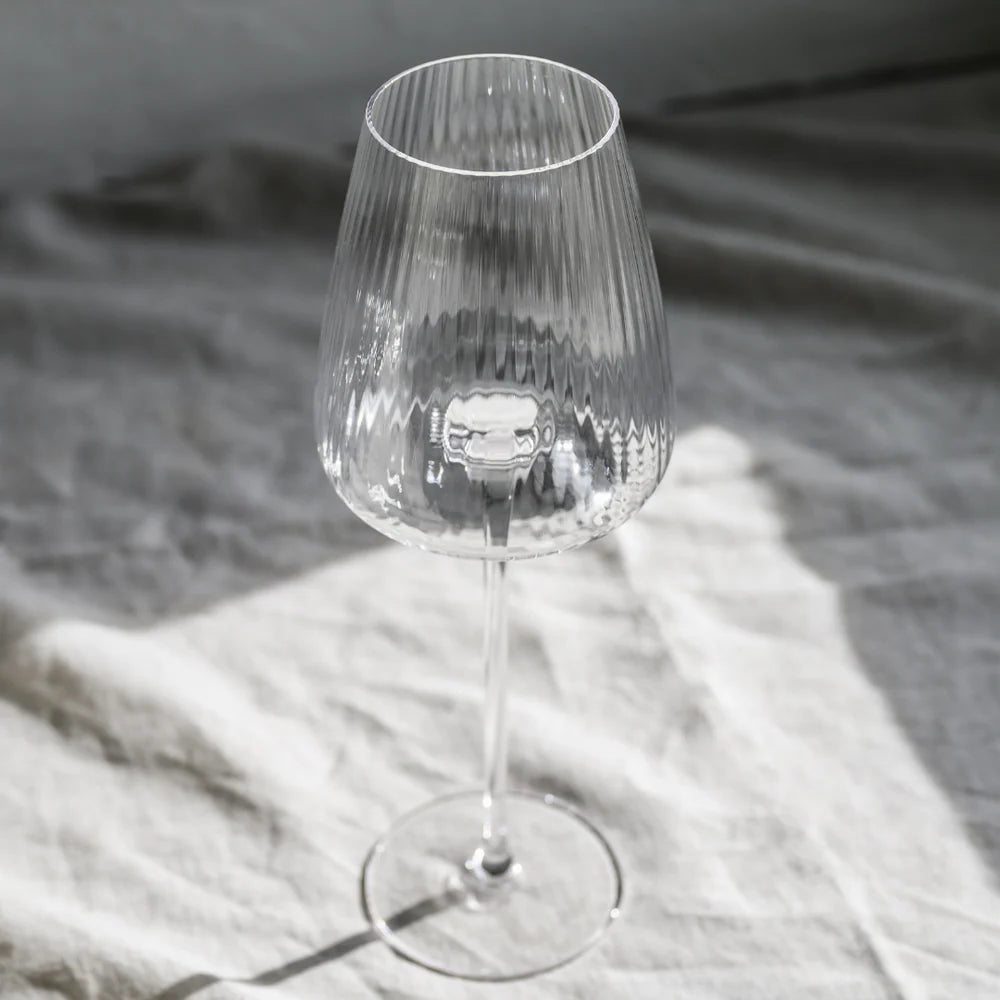 MELTED CRYSTAL WHITE WINE GLASS - SET OF 4