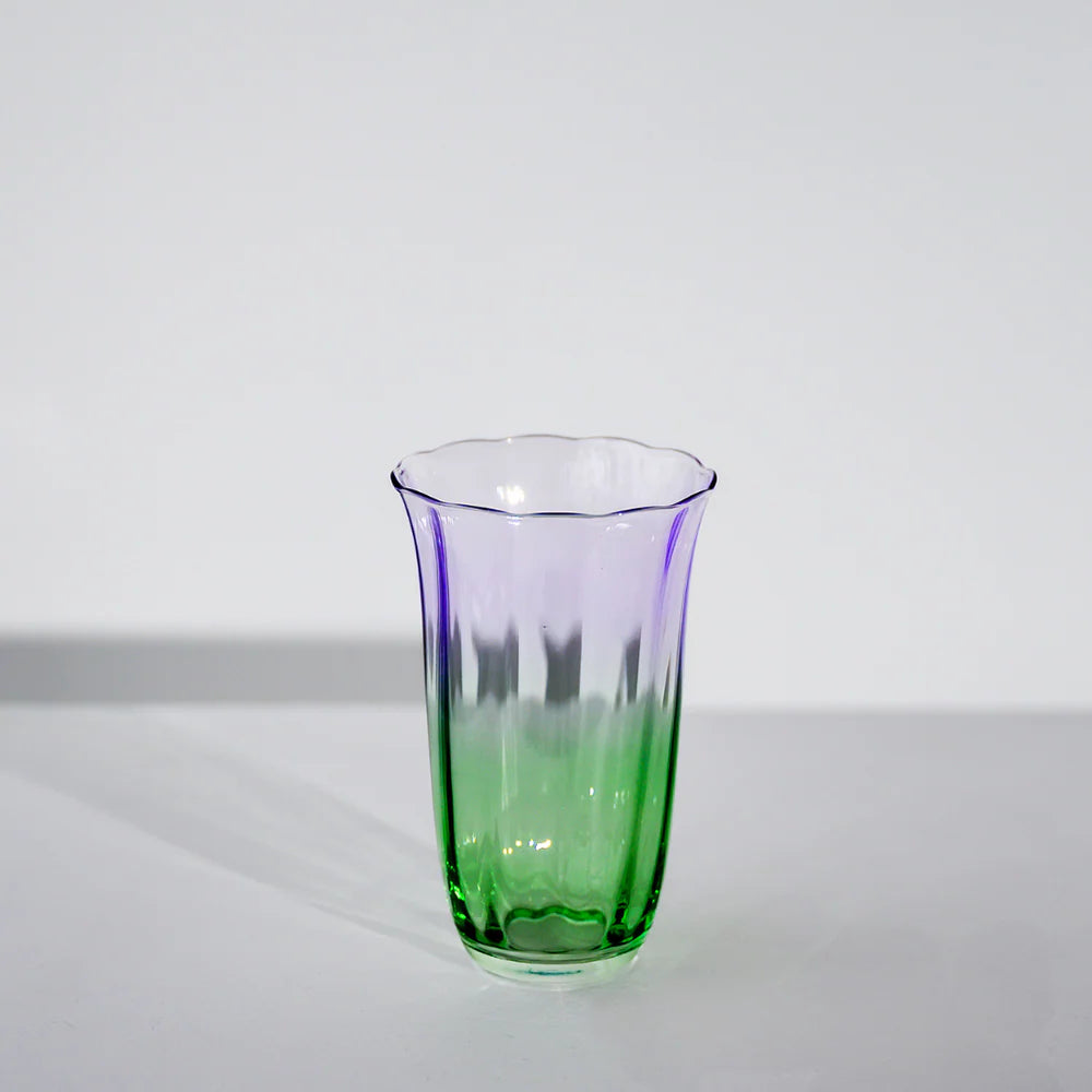 FLEUR HIGHBALL GLASSES - SET OF 4 - GREEN/LILAC