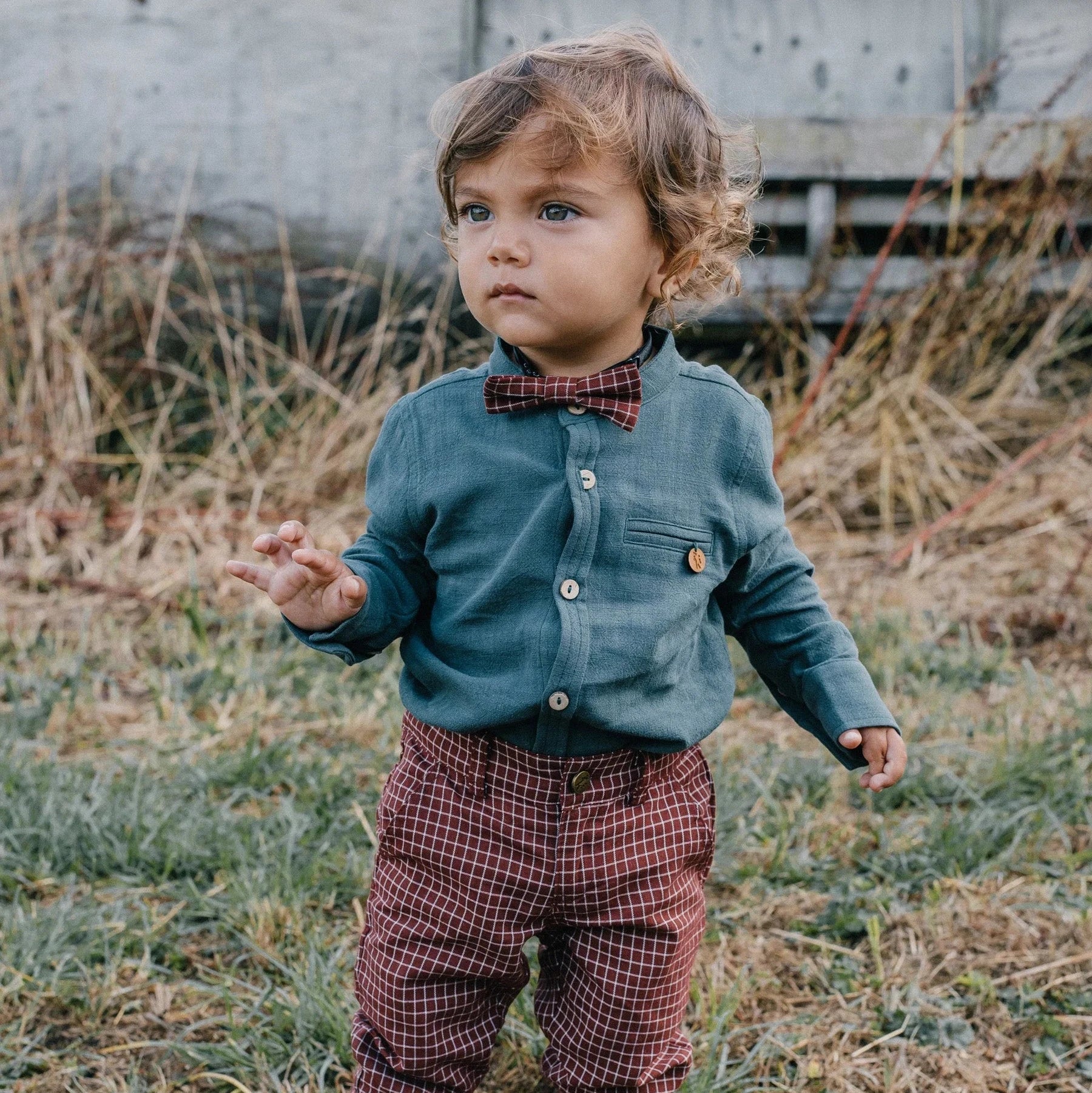 Boys Bow Tie - Vintage Red Check