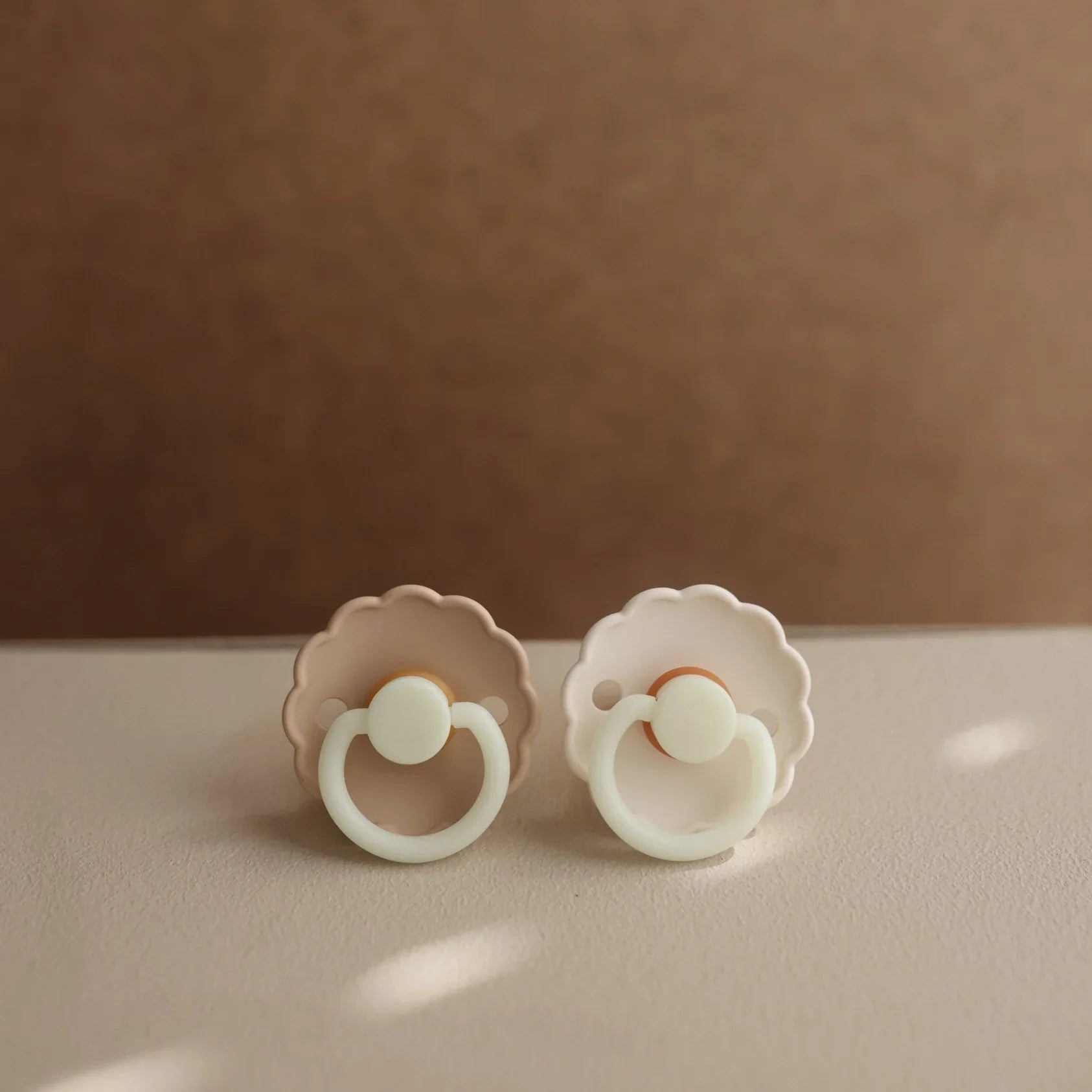 Daisy Cream Night Natural Rubber Pacifier 2 Pack -  6-18 Months