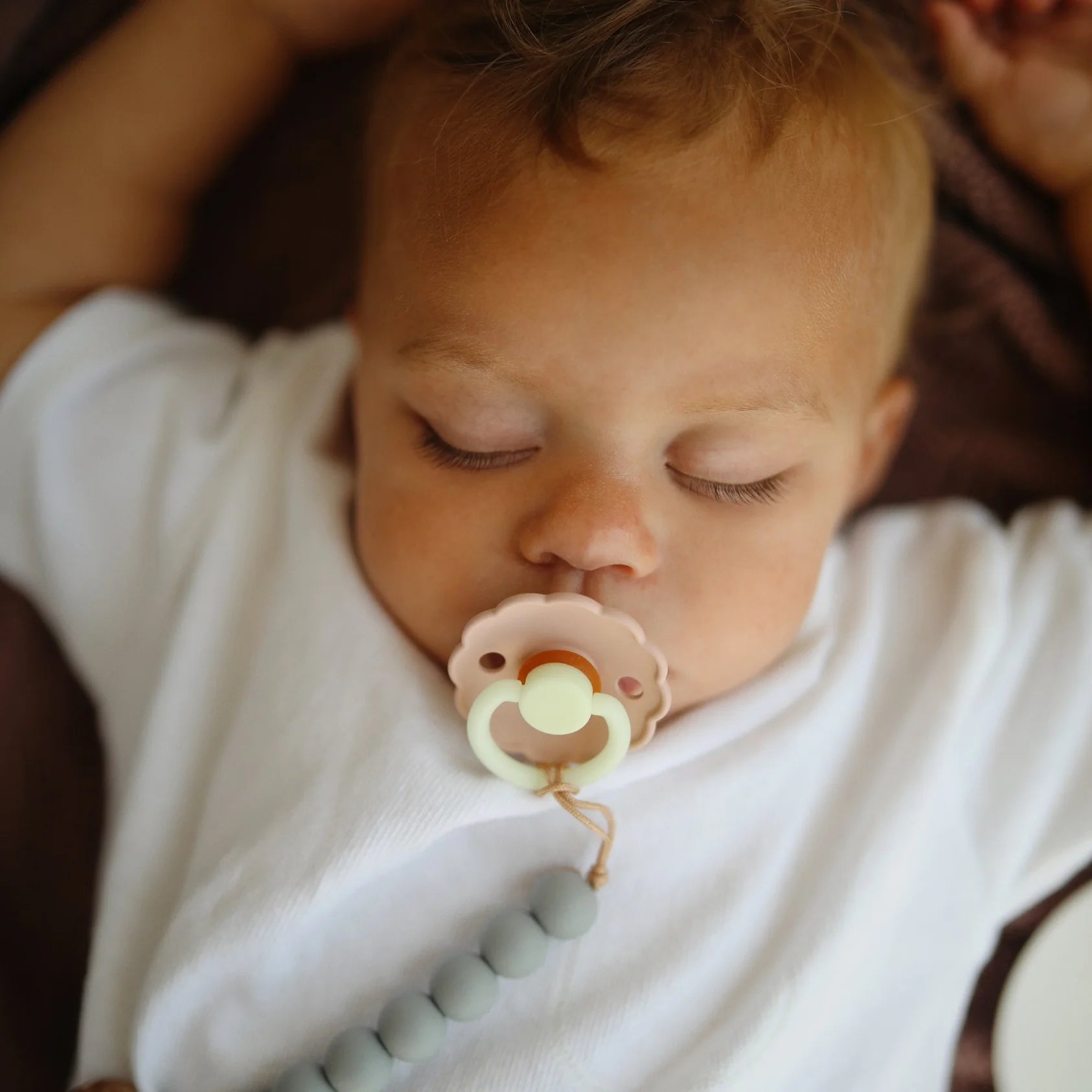 Daisy Blush Night Natural Rubber Pacifier 2 Pack - 0-6 Months