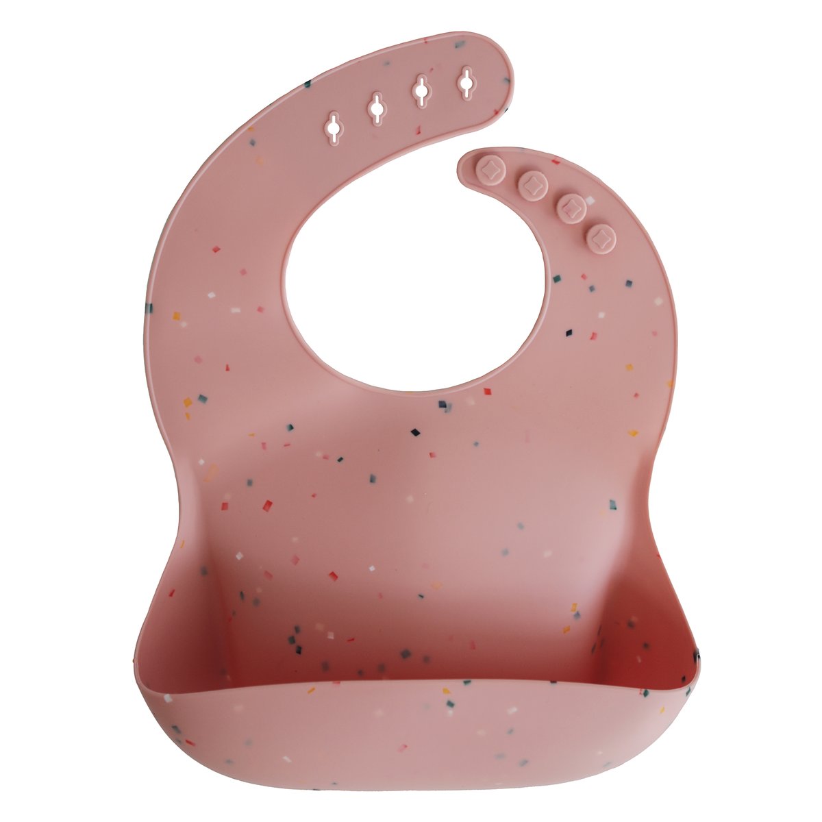 Silicone Baby Bib (Powder Pink Confetti)