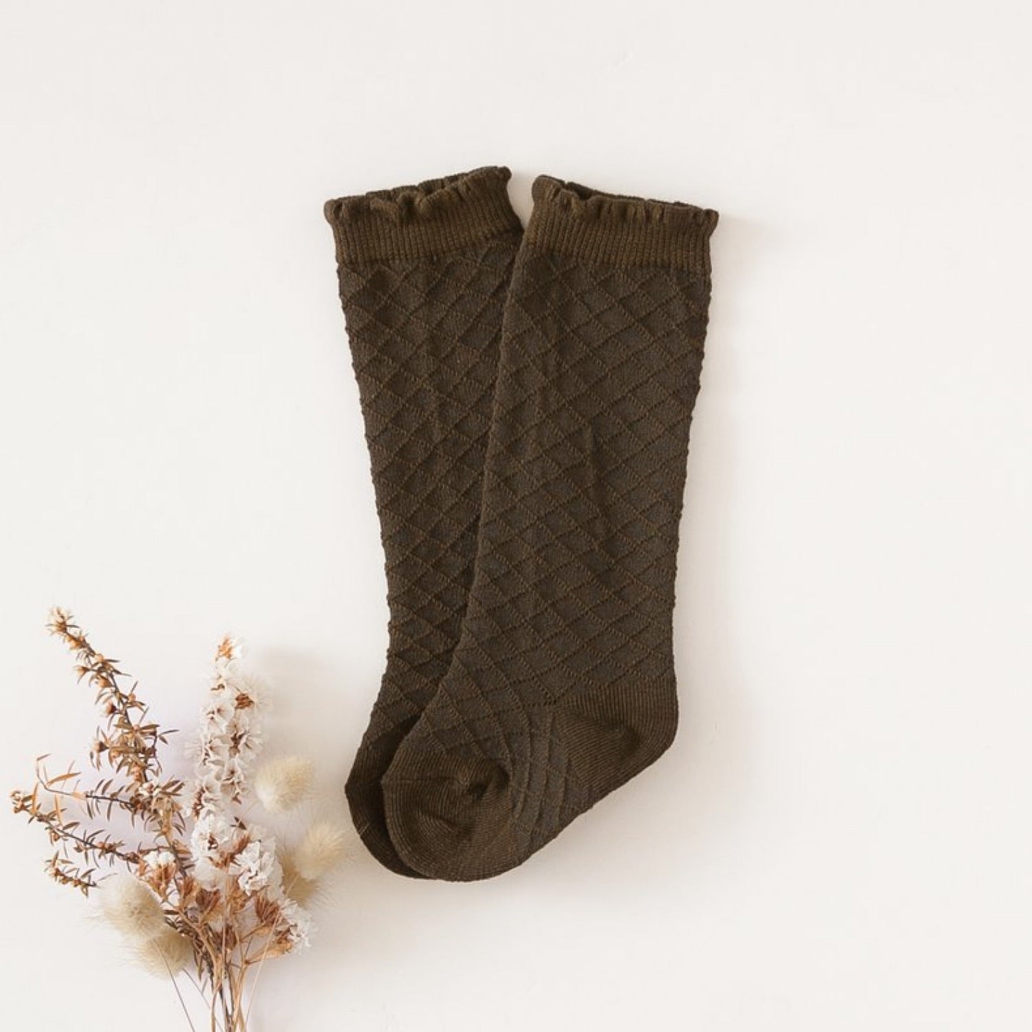 Picnic Knee-High Socks - Midnight Olive