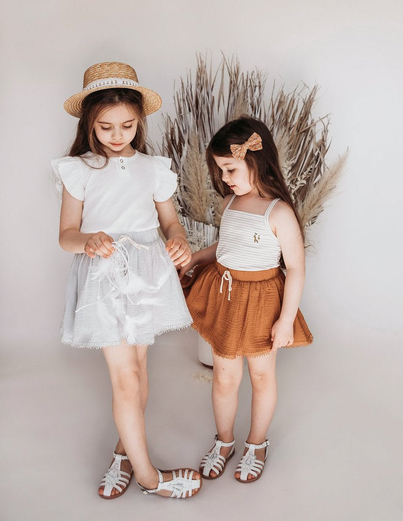 Dance And Play Muslin Skirt With Trim - Sky