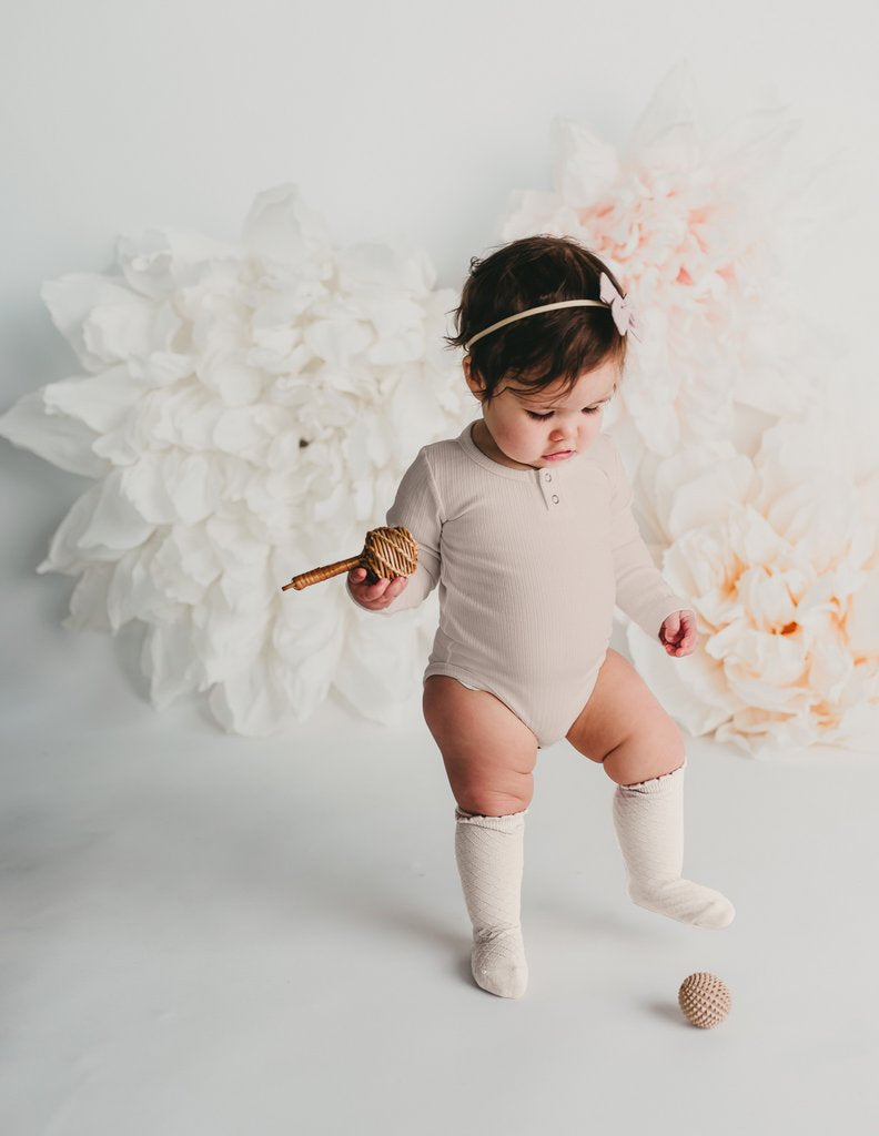 Willow Long Sleeve Cotton Bodysuit - Fawn