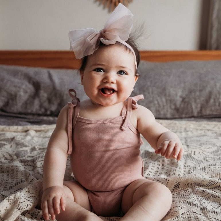 Sienna Cotton Sunsuit In Blush
