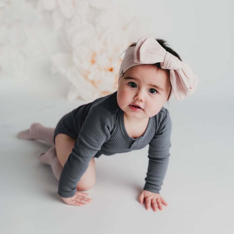 Willow Long Sleeve Cotton Bodysuit - Pepper