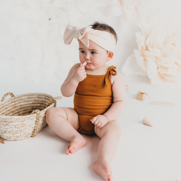 Sienna Cotton Sunsuit In Vintage Gold